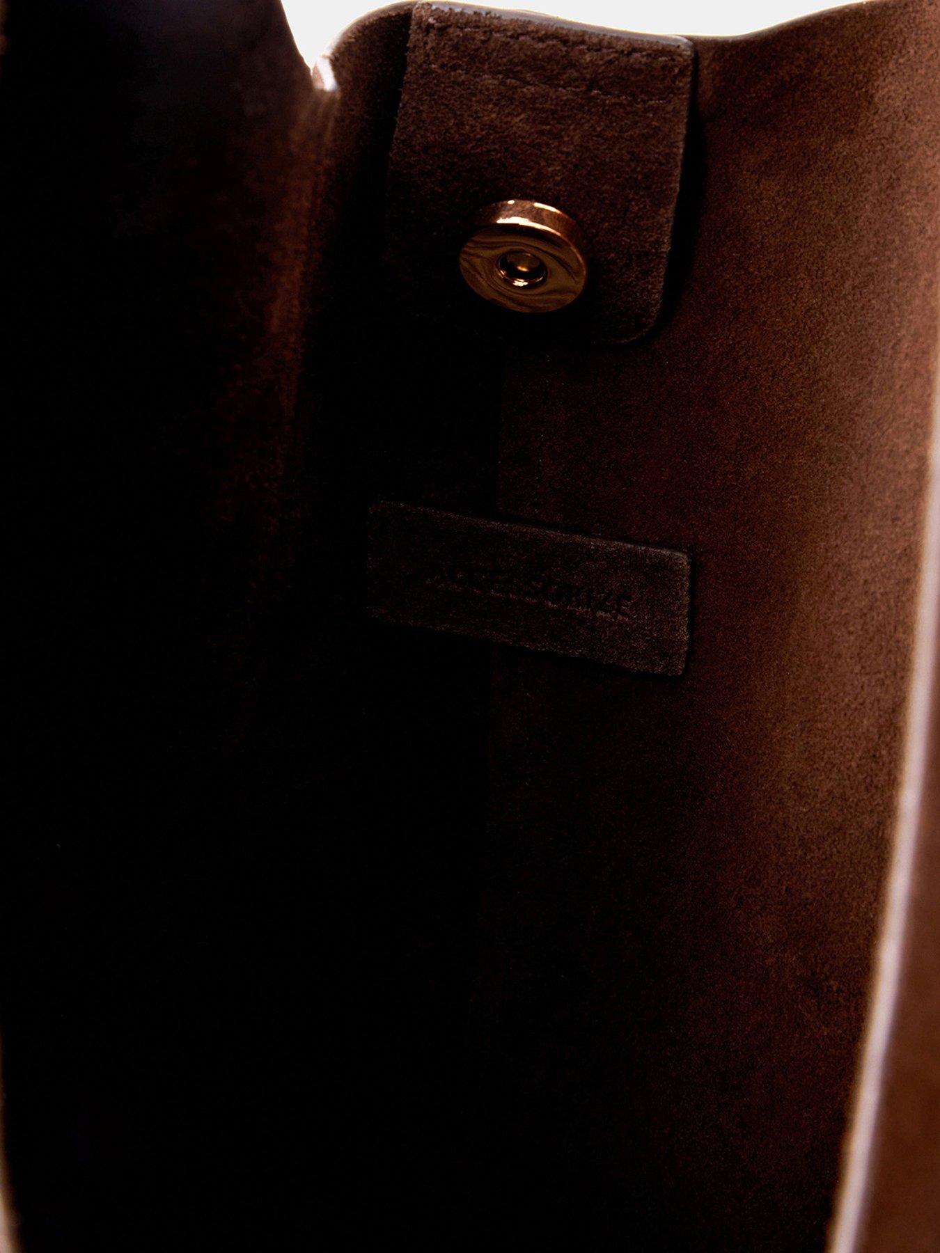 Image 5 of 5 of Accessorize Suede Fringe Shoulder Bag - Brown