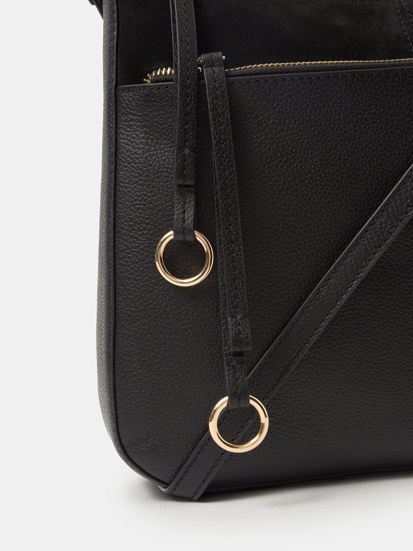 Image 4 of 5 of Accessorize Leather Curved Messenger Bag