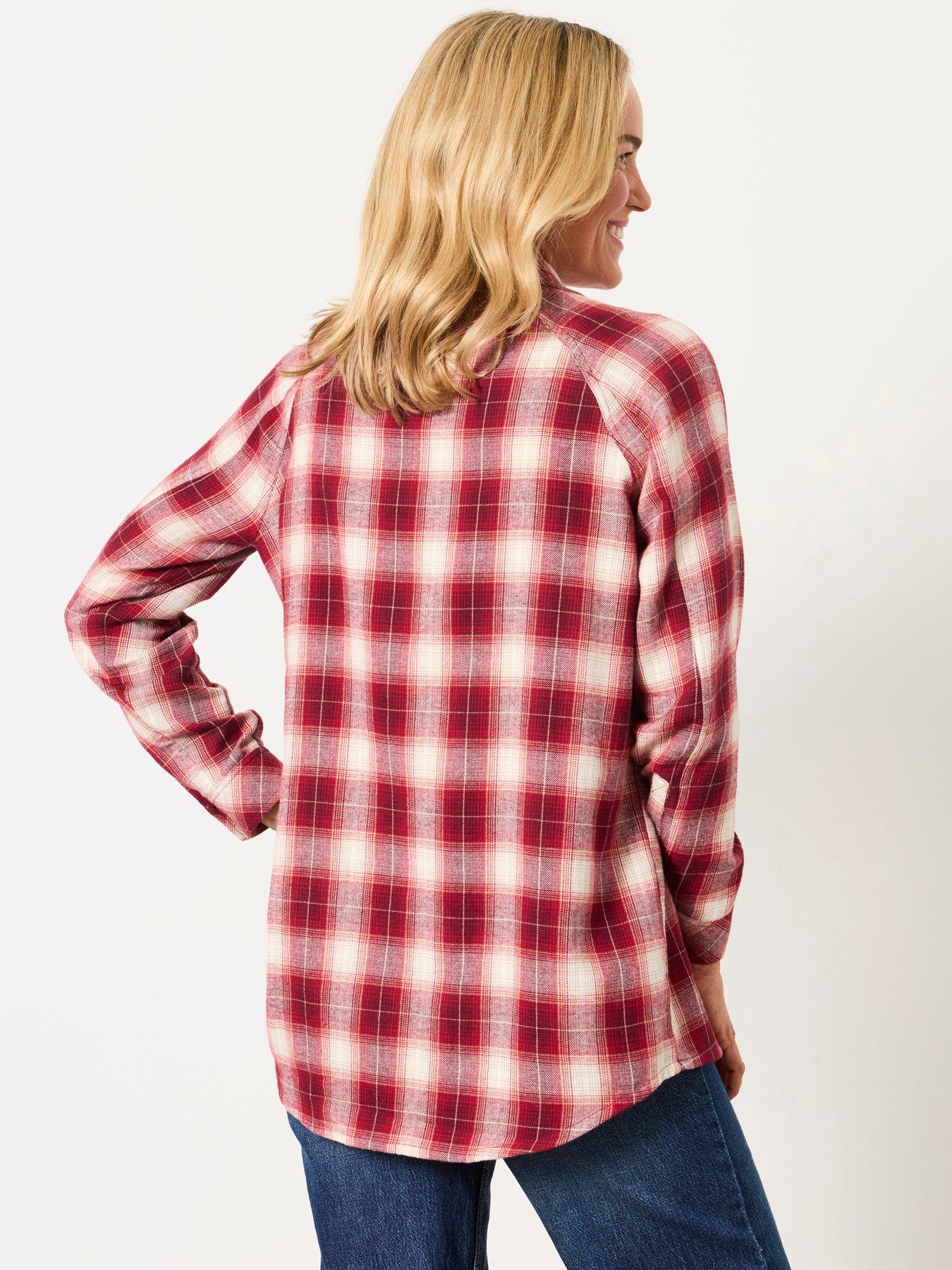 Image 2 of 6 of FatFace Women's Bessie Checked Button-Down Shirt - Red