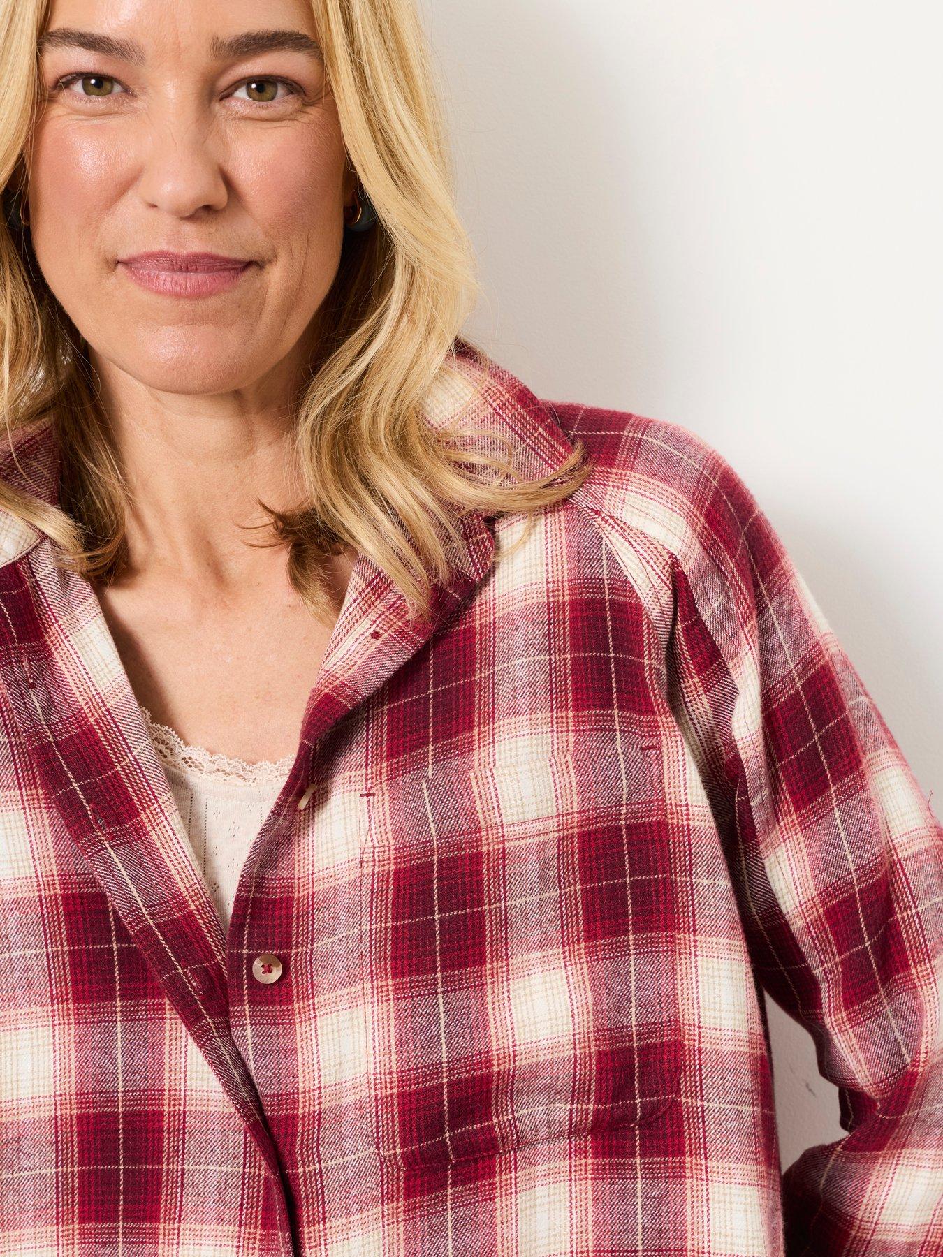 Image 5 of 6 of FatFace Women's Bessie Checked Button-Down Shirt - Red