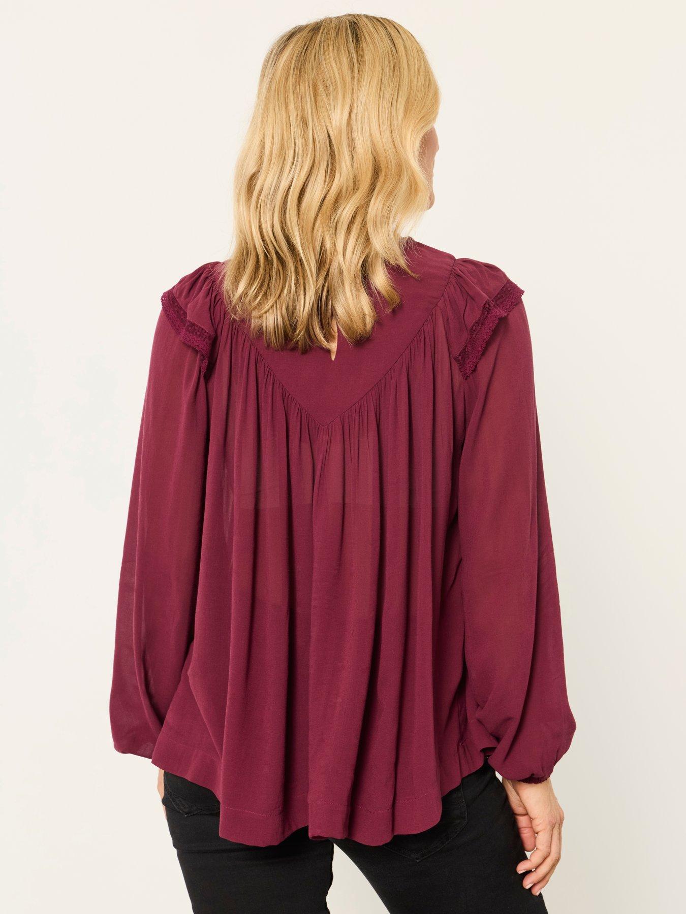 Image 2 of 6 of FatFace Women's Ginny Long Sleeve Blouse - Purple