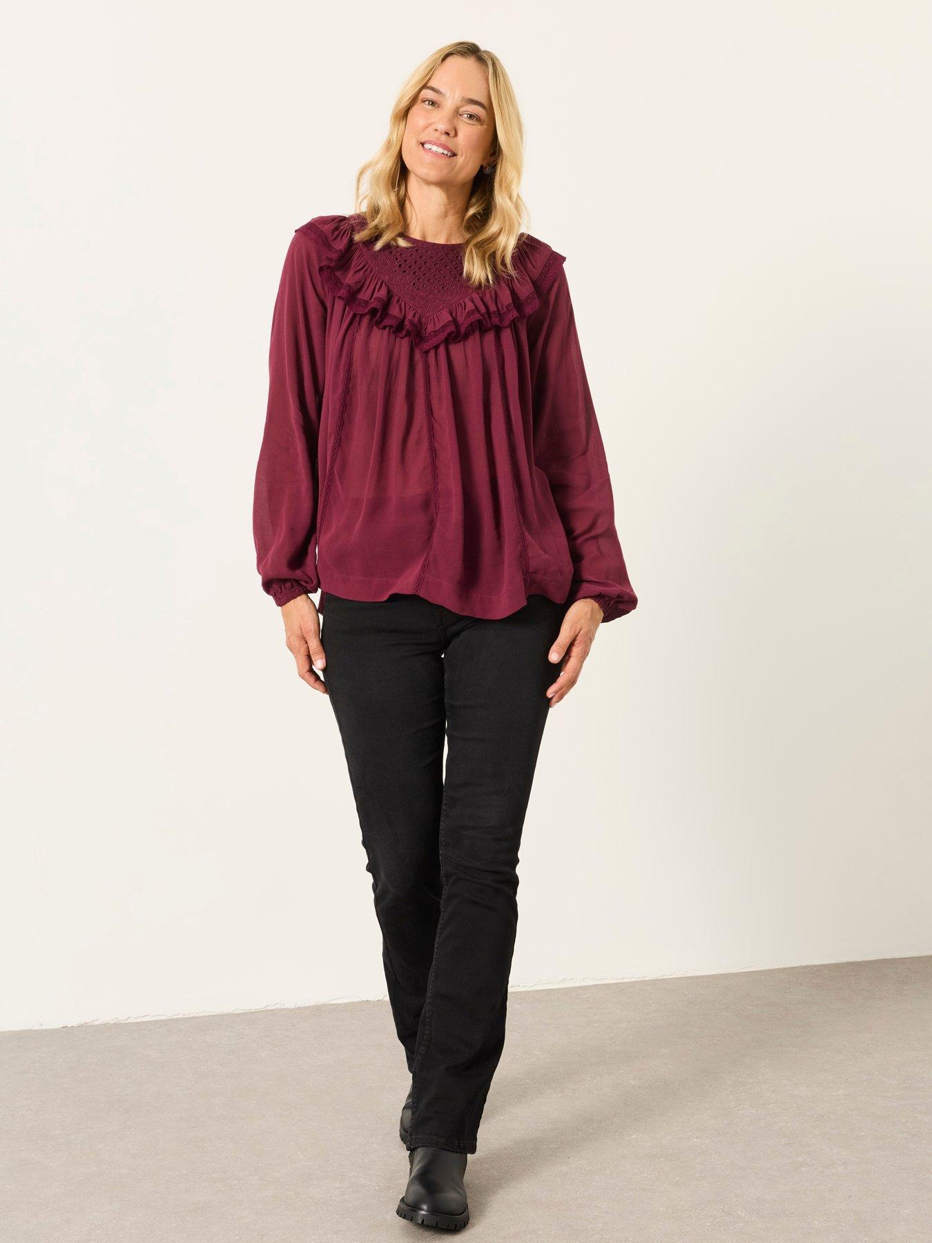 Image 5 of 6 of FatFace Women's Ginny Long Sleeve Blouse - Purple