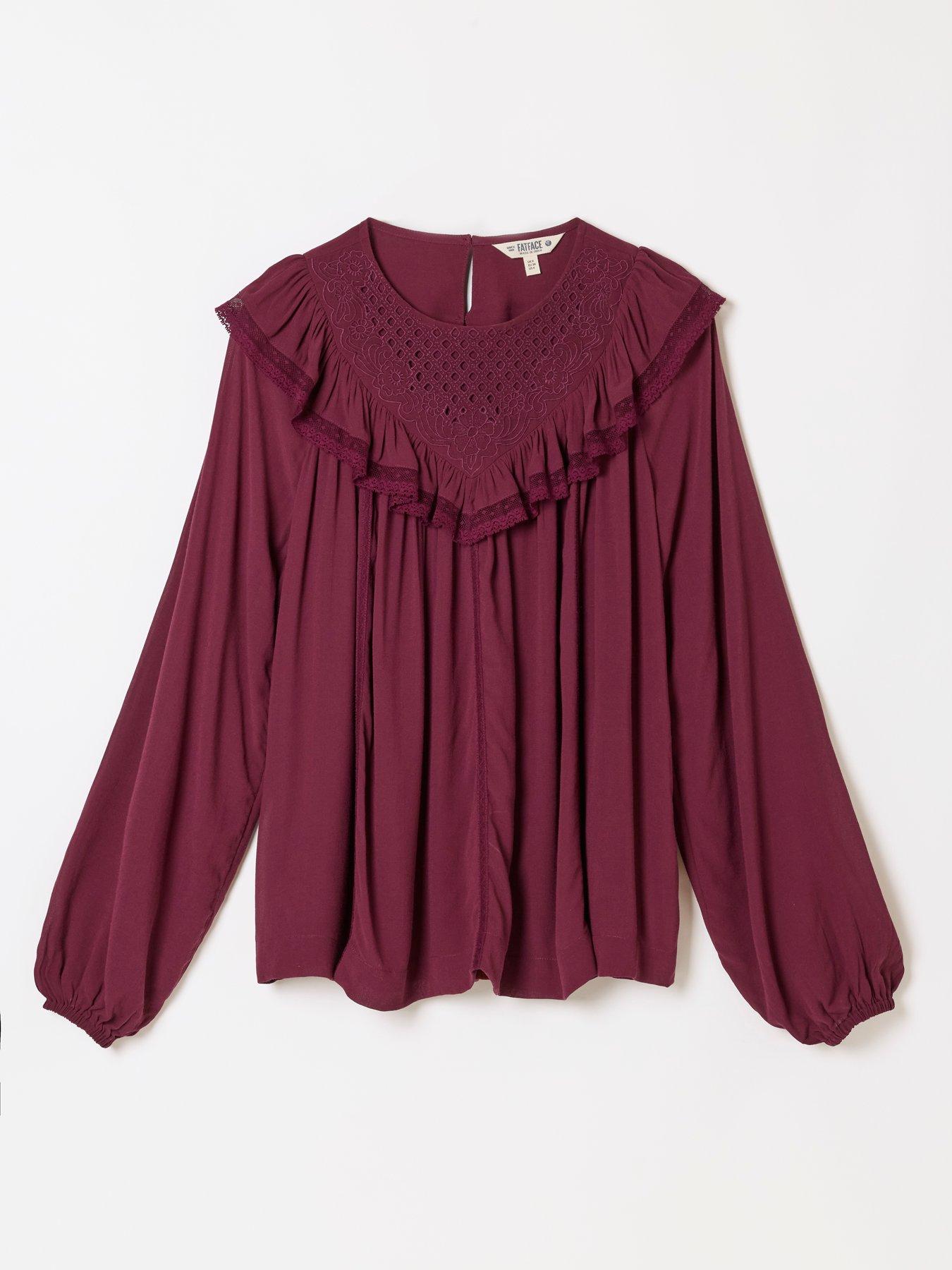 Image 6 of 6 of FatFace Women's Ginny Long Sleeve Blouse - Purple