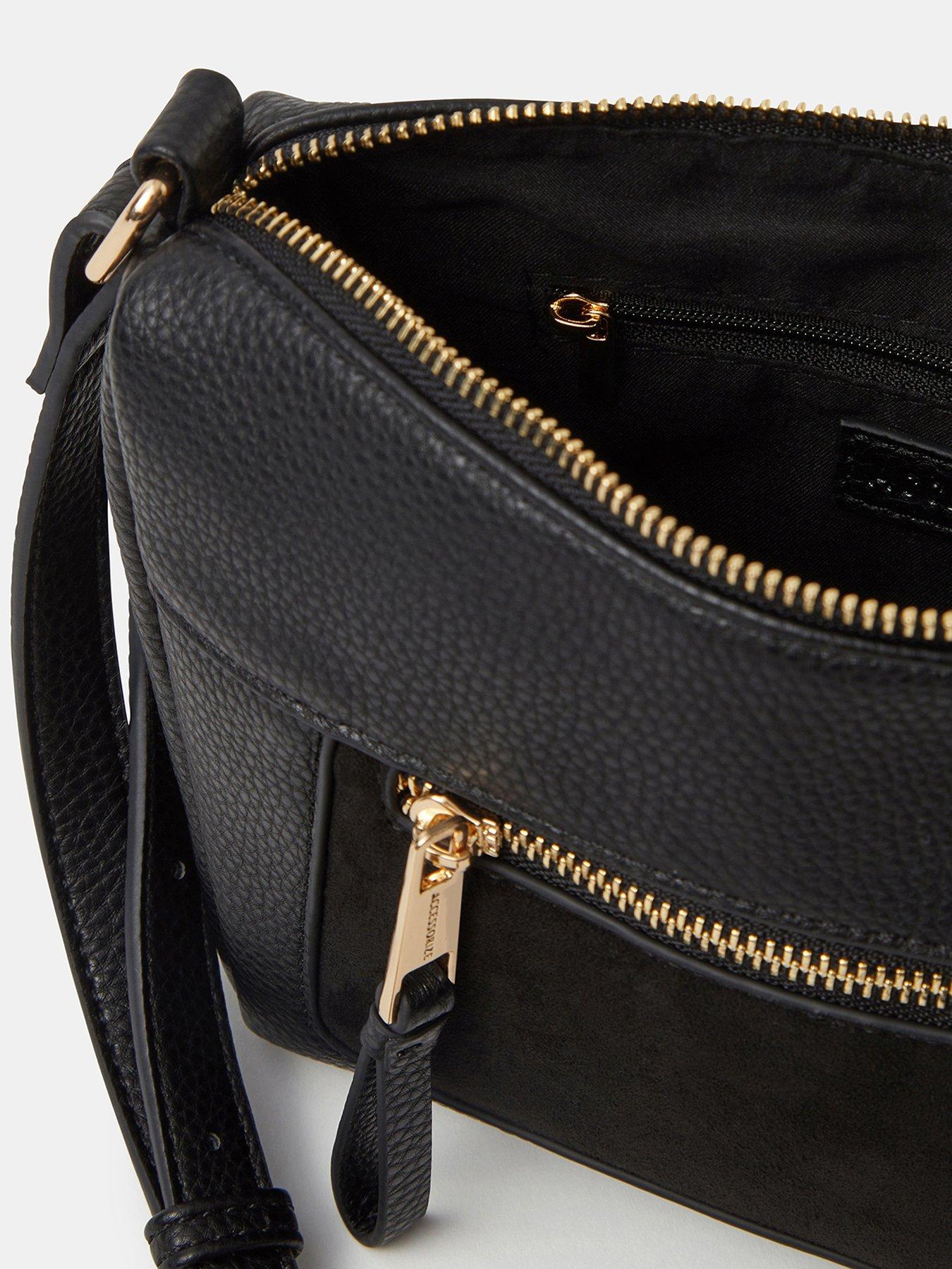 Image 4 of 4 of Accessorize Double Zip Crossbody Bag - Black