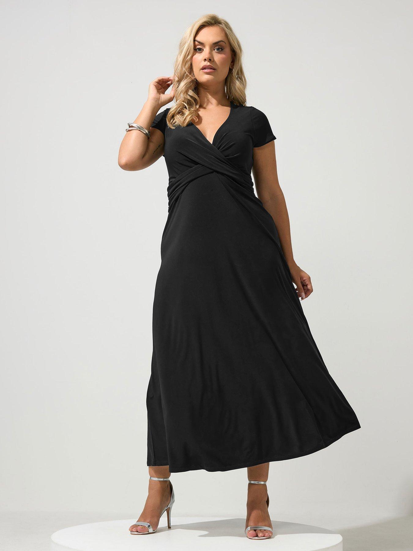 Yours Curve Twist Front Dress - Black