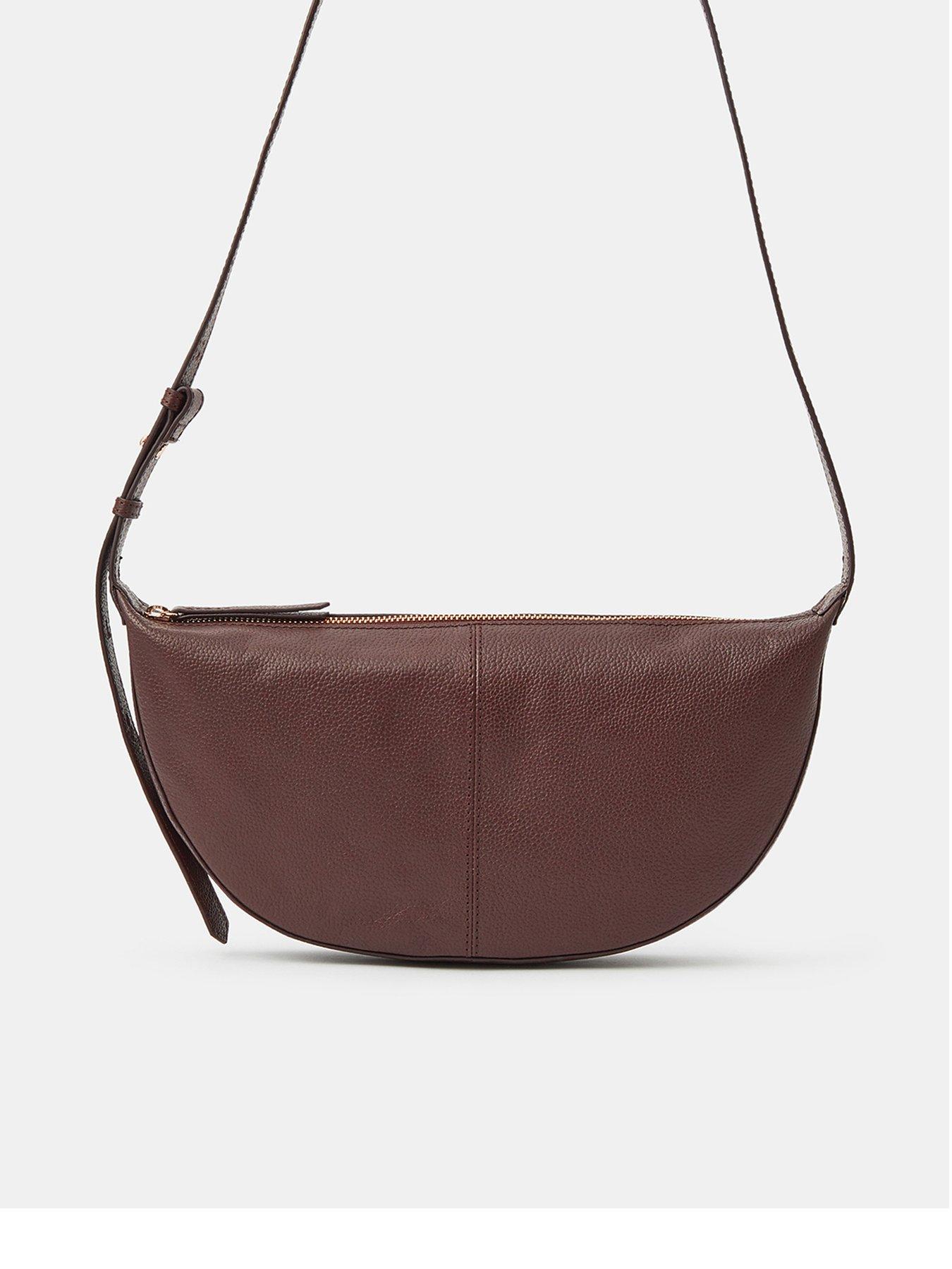 Accessorize Leather Sling Crossbody Bag - Black