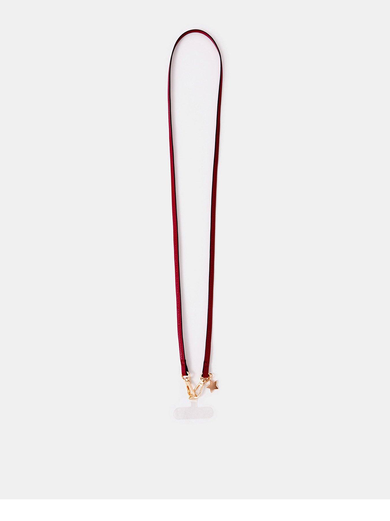 Image 1 of 3 of Accessorize Star Charm Phone Strap - Red