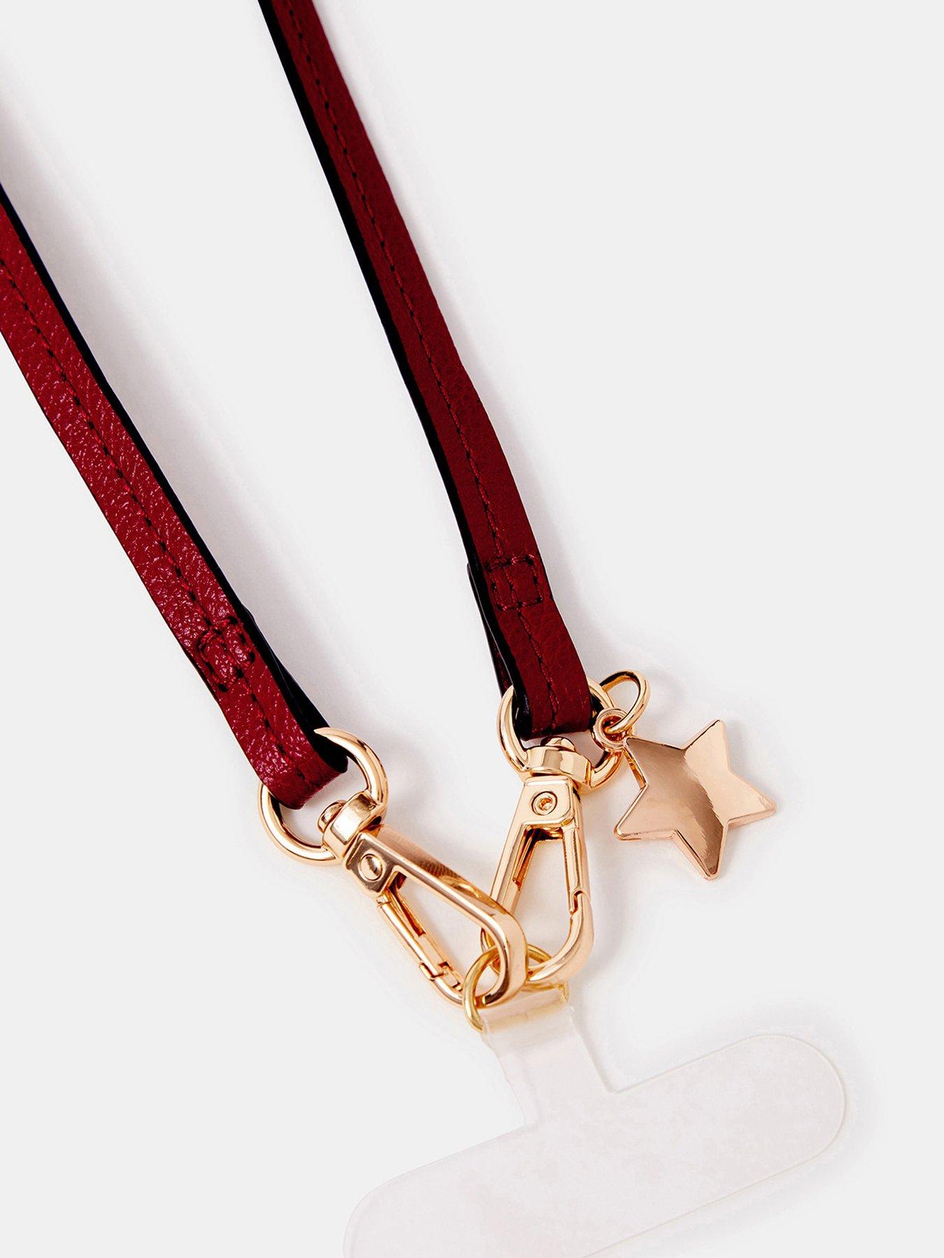 Image 2 of 3 of Accessorize Star Charm Phone Strap - Red