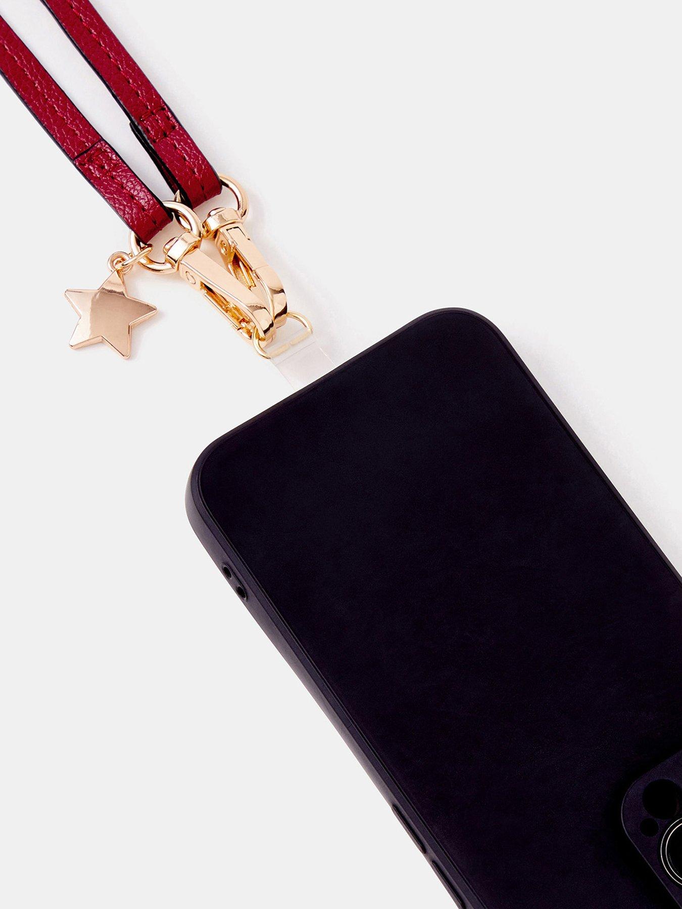 Image 3 of 3 of Accessorize Star Charm Phone Strap - Red