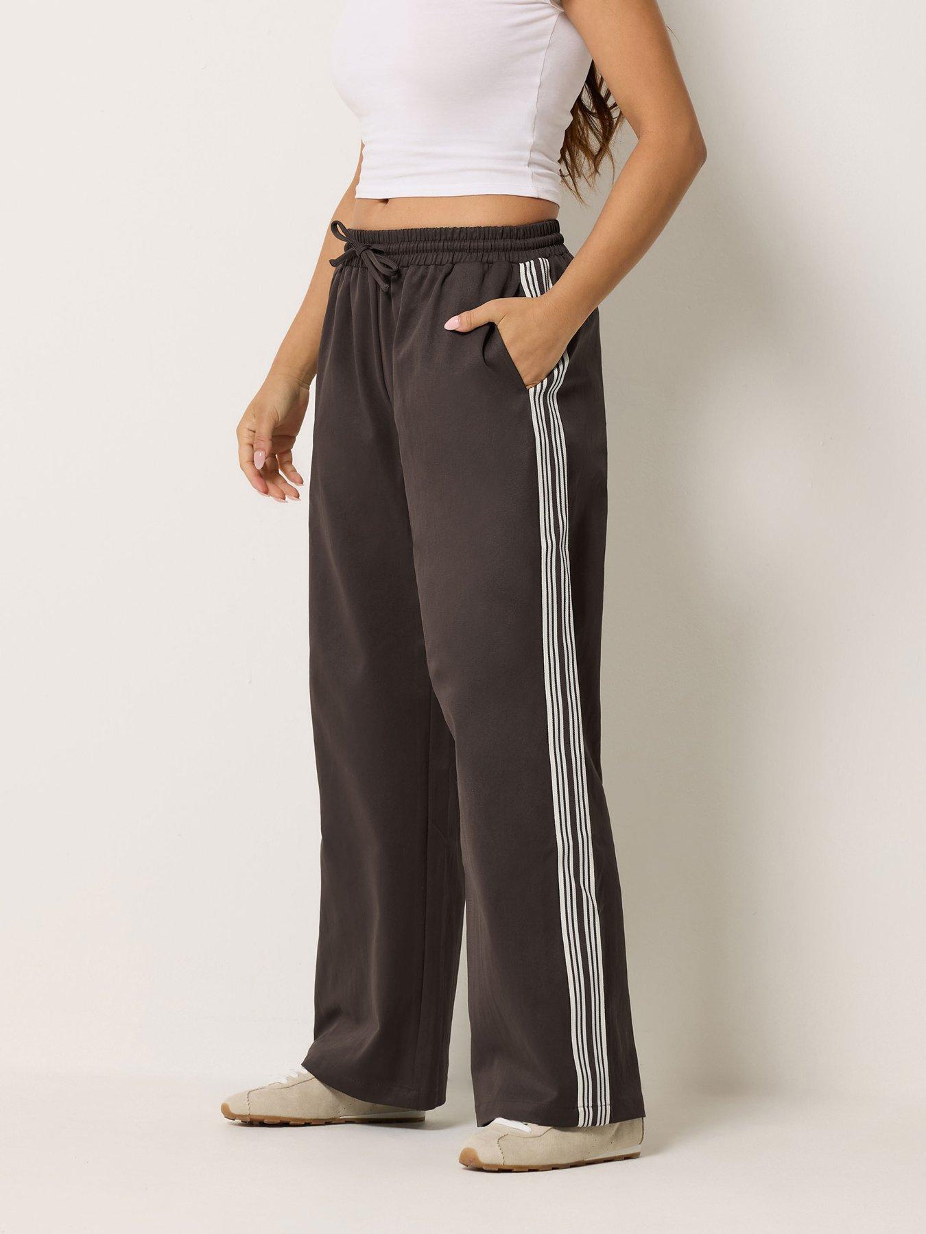 PixieGirl Petite Side Stripe Wide Leg Jogger