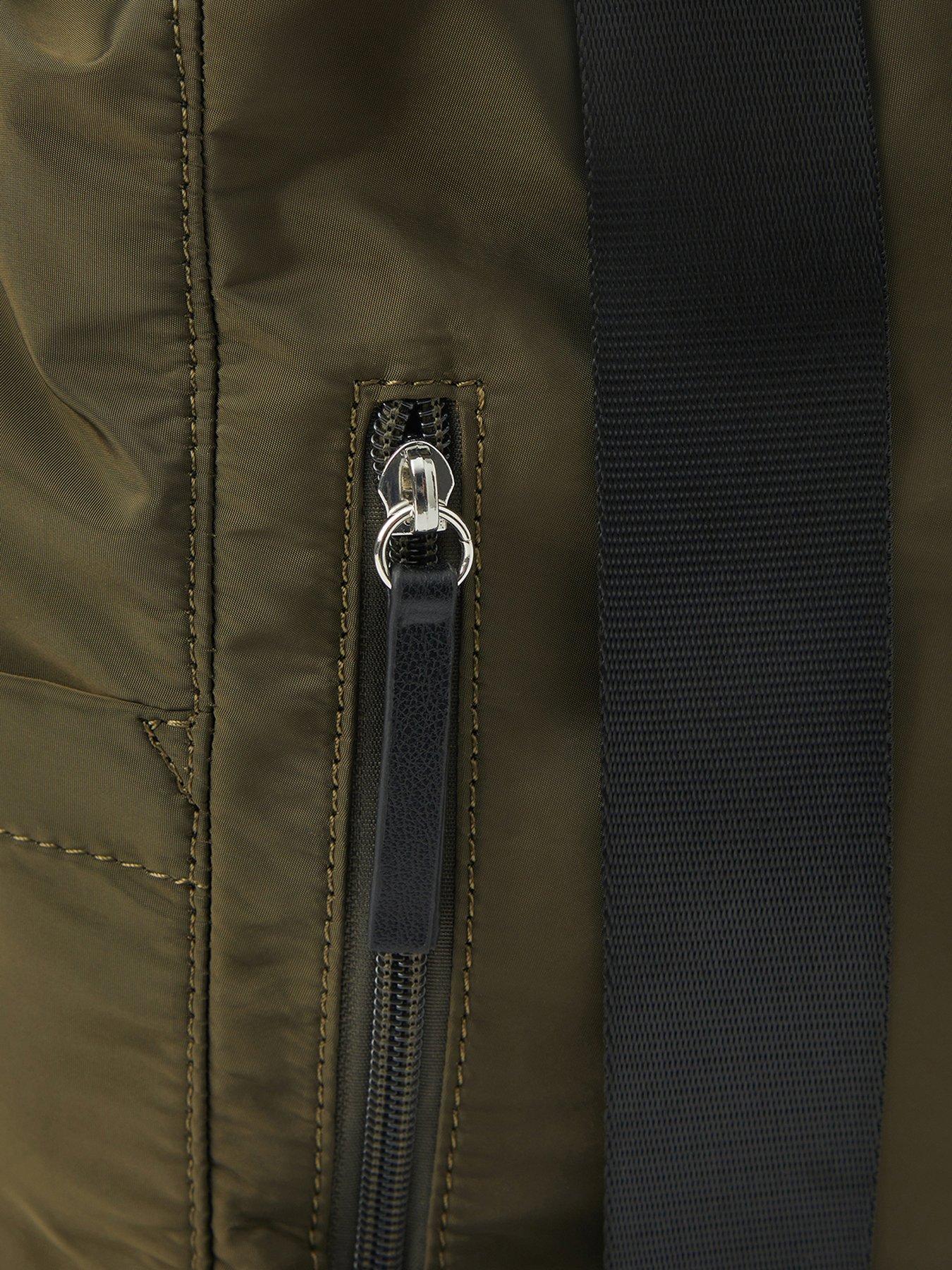 Image 4 of 5 of Accessorize Nylon Multi Pocket Backpack - Green