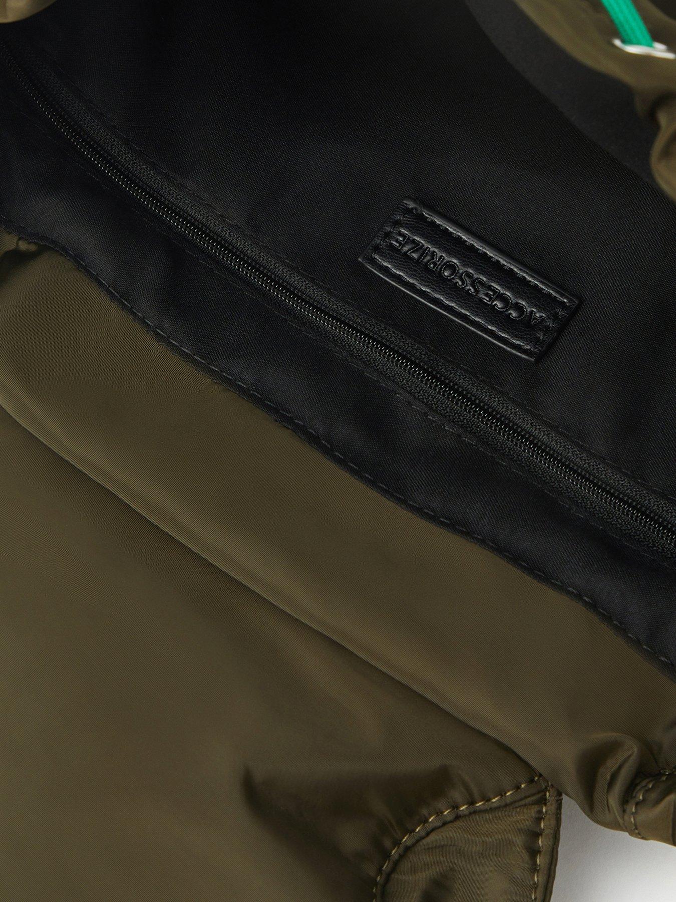 Image 5 of 5 of Accessorize Nylon Multi Pocket Backpack - Green