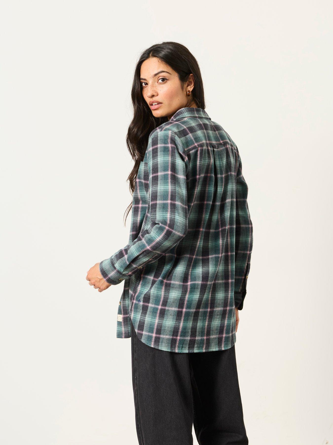 Image 2 of 6 of FatFace Women's Olivia Checked Button-Through Shirt - Blue