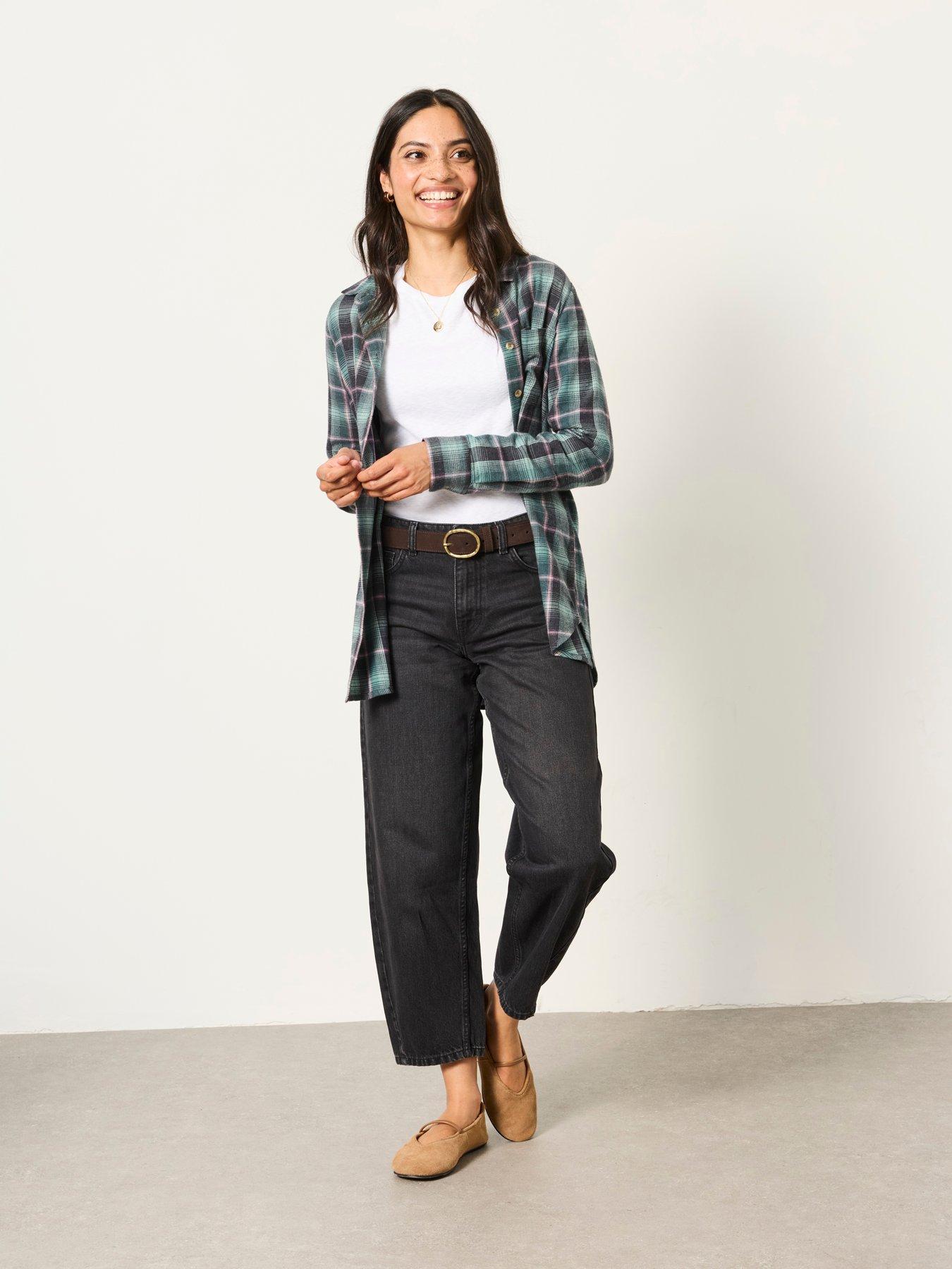 Image 3 of 6 of FatFace Women's Olivia Checked Button-Through Shirt - Blue
