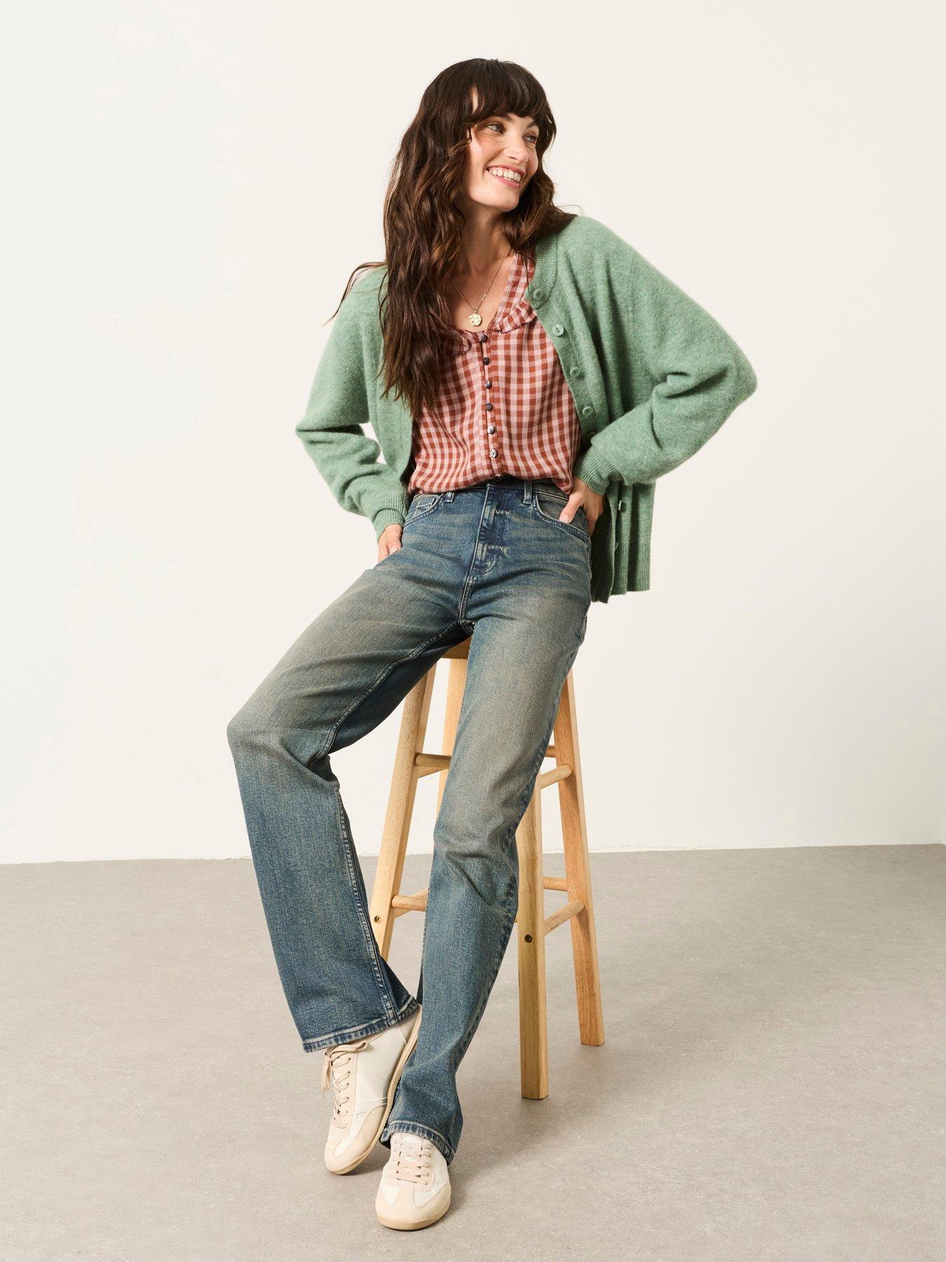 Image 1 of 6 of FatFace Womens Carmel Straight Leg Stretch Jeans - Blue