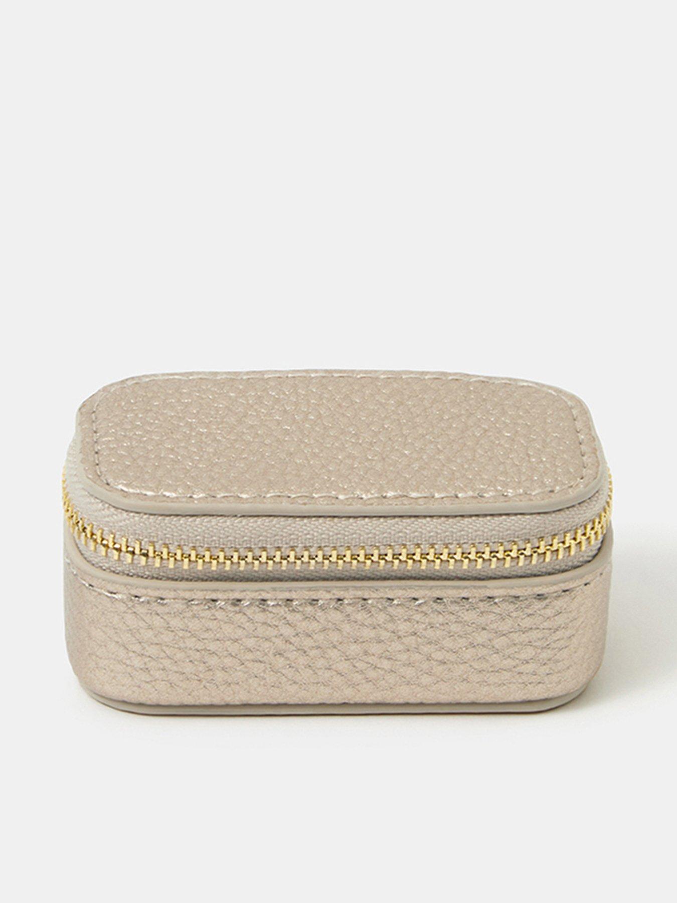 Accessorize Mini Travel Jewellery Box - Beige
