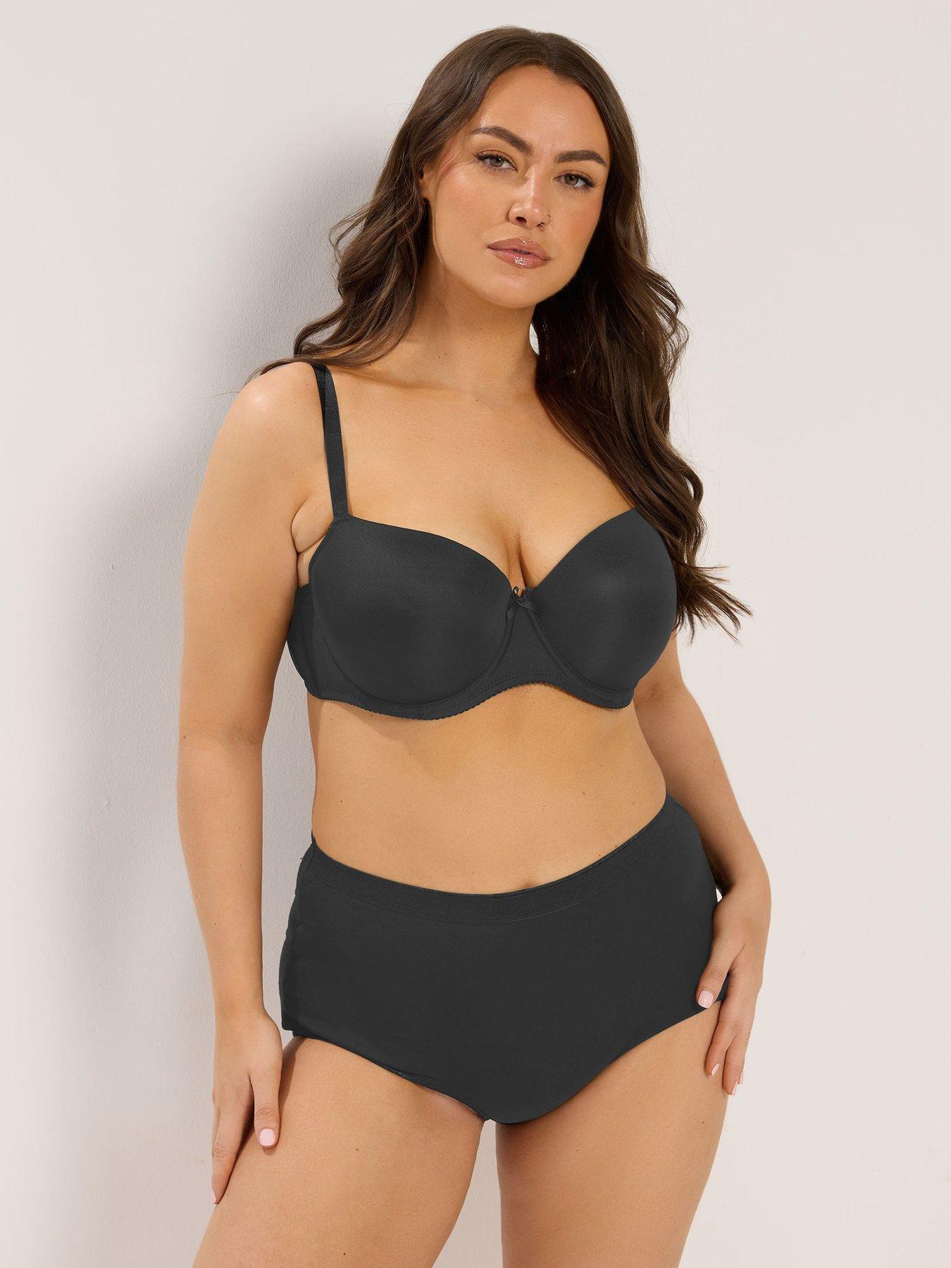 Image 3 of 4 of Yours Curve 2 Pack T-Shirt Bra - Black/Beige