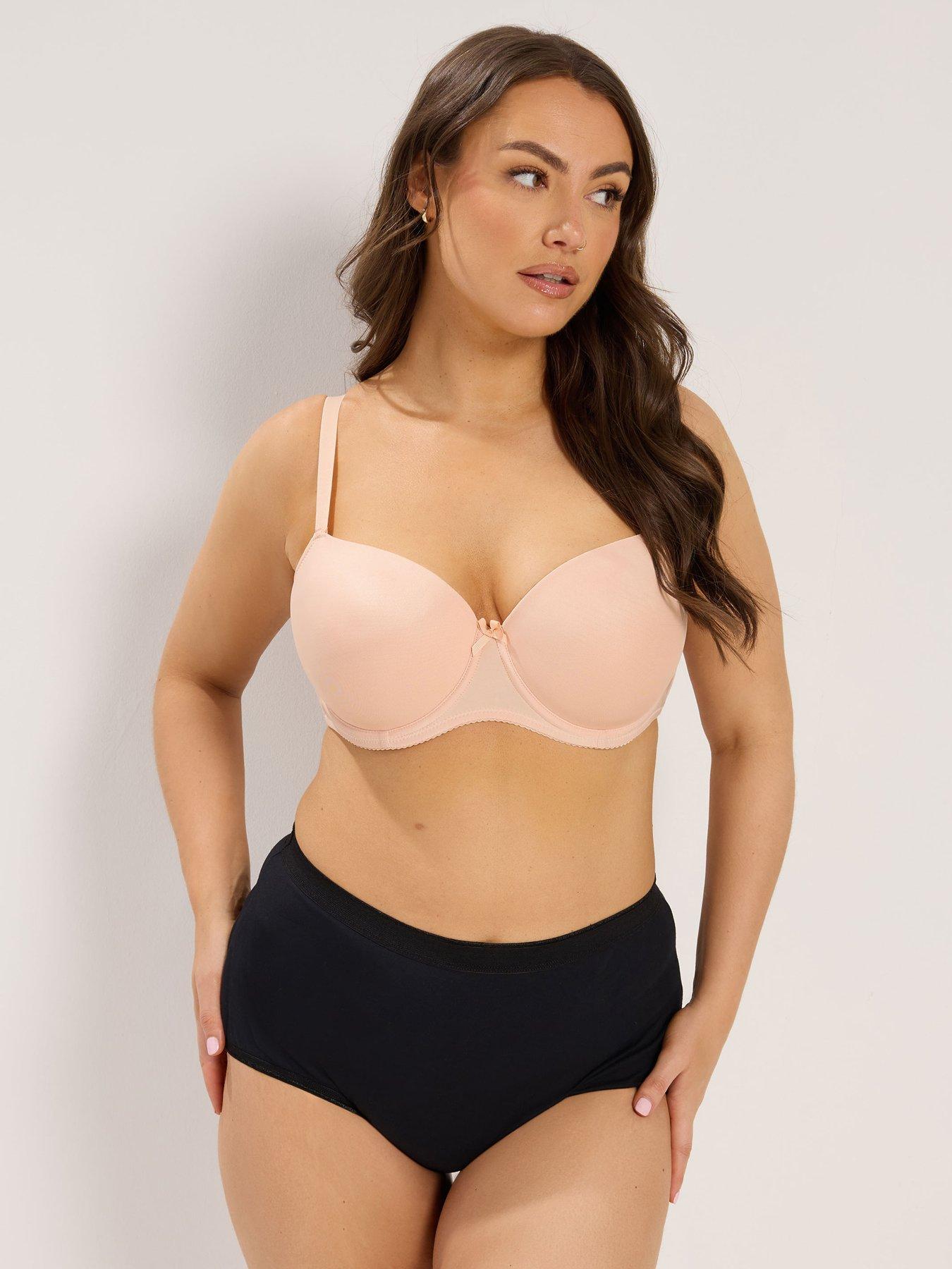 Image 4 of 4 of Yours Curve 2 Pack T-Shirt Bra - Black/Beige