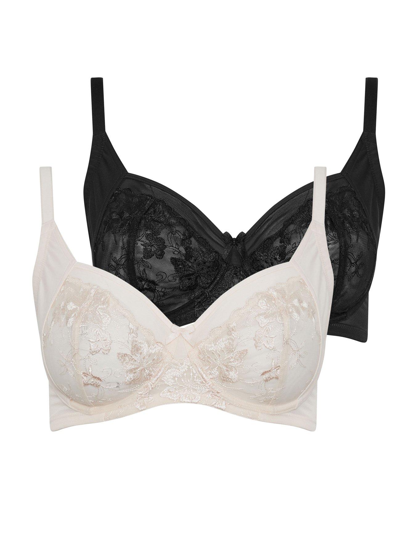Yours Curve 2 Pack Underwire Bra - Black