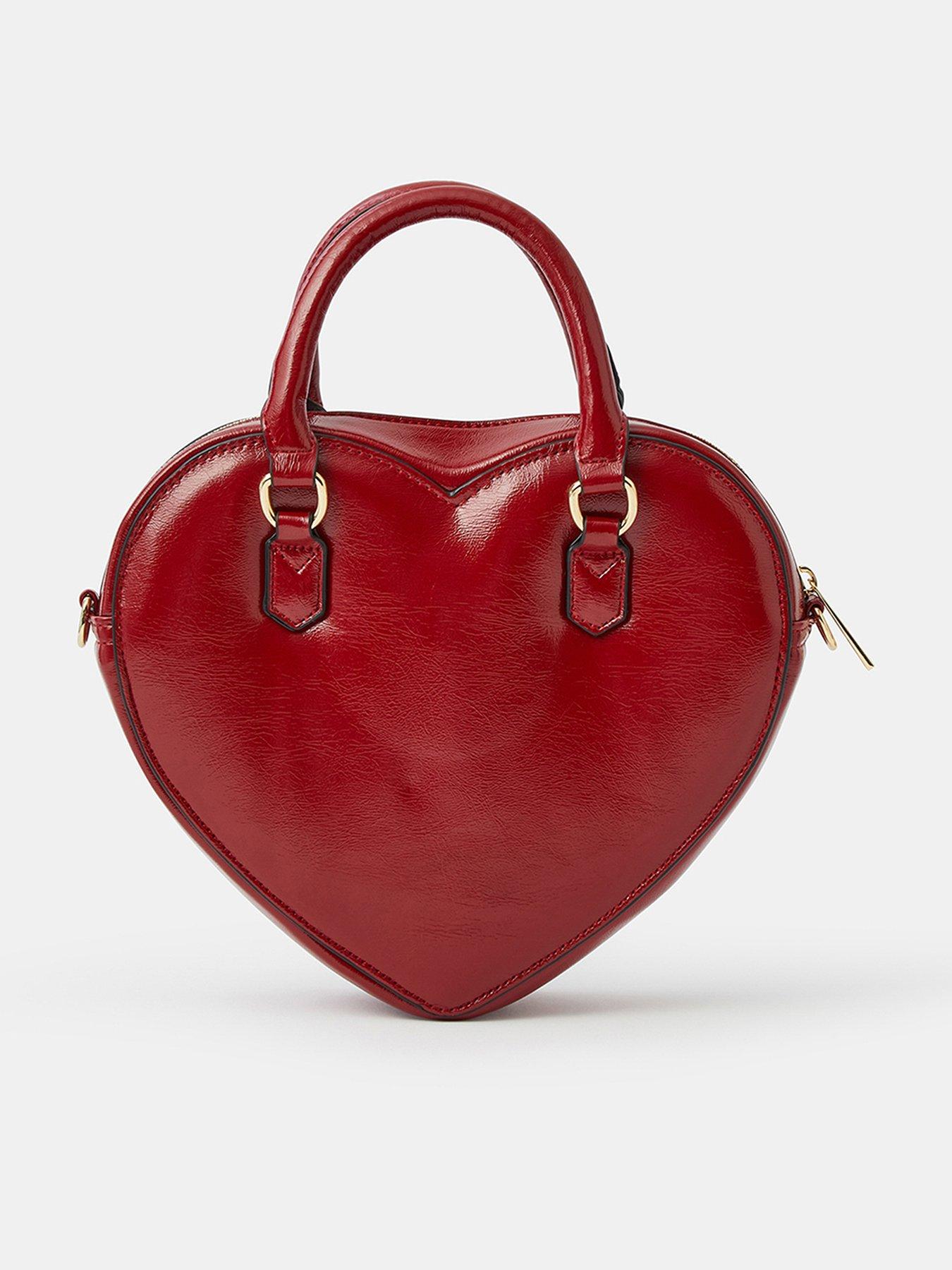Accessorize Heart-Shaped Crossbody Handbag - Red