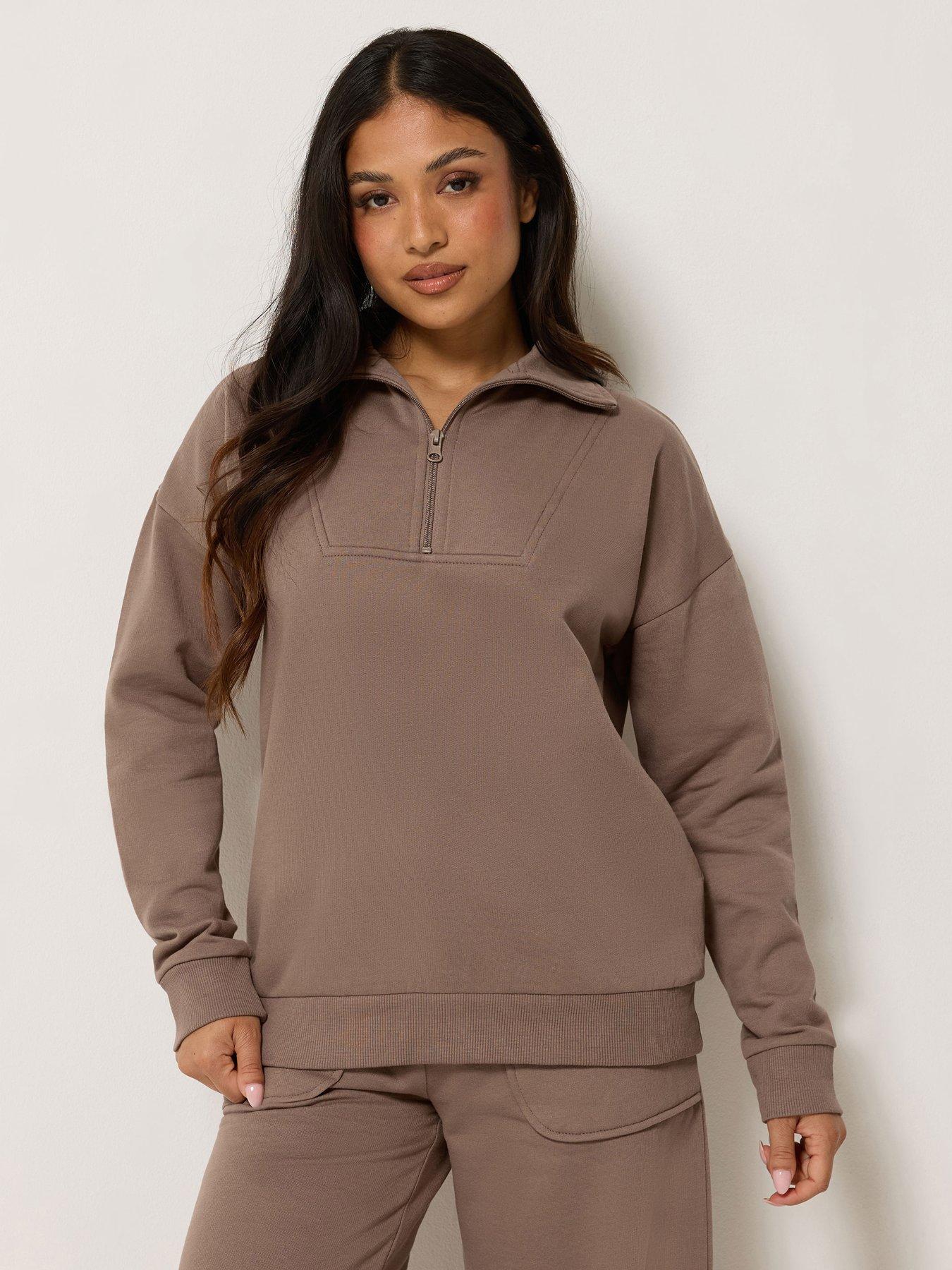 PixieGirl Petite Funnel Neck Zip Sweatshirt