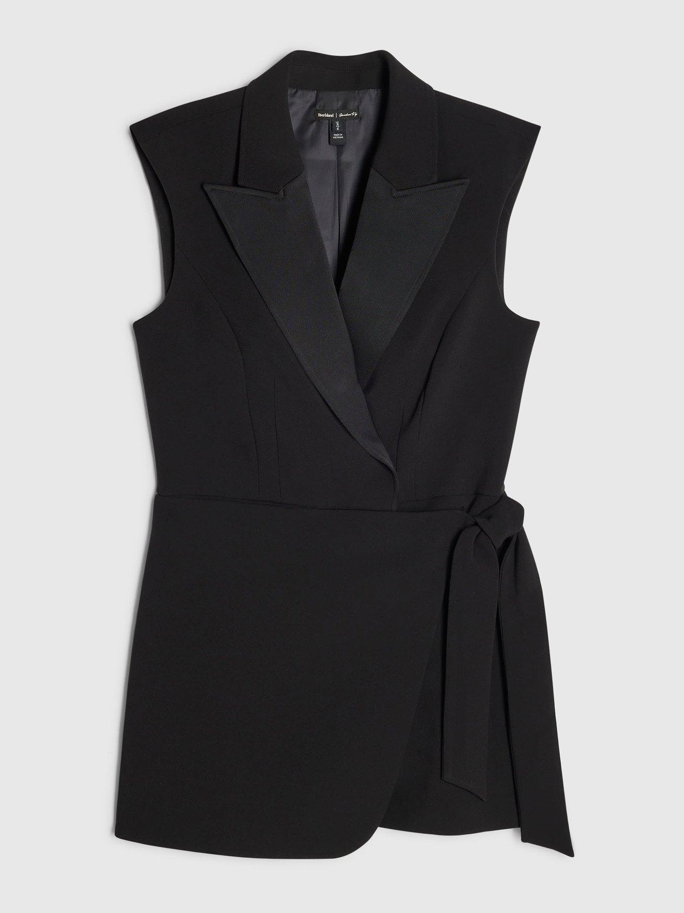 Image 5 of 6 of River Island Short Tux Detail Playsuit