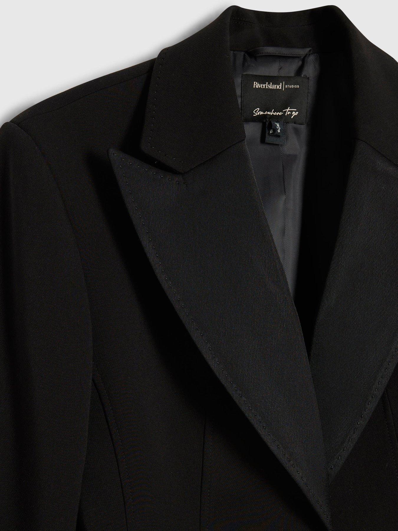 Image 4 of 5 of River Island Tux Detail Ls Blazer