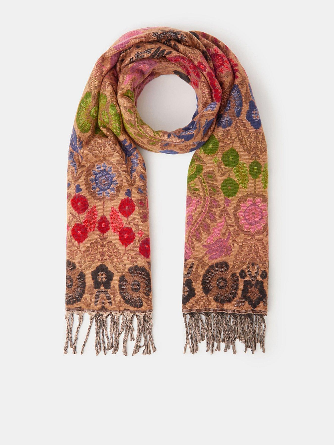 Image 1 of 2 of Accessorize Floral Jacquard Blanket Scarf - Multi