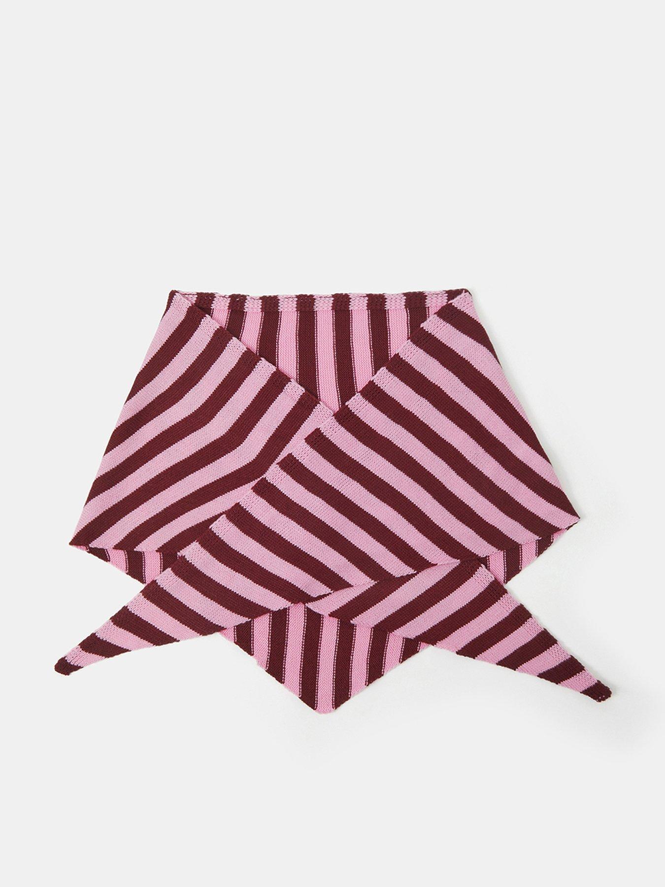 Accessorize Lightweight Striped Triangle Scarf - Pink