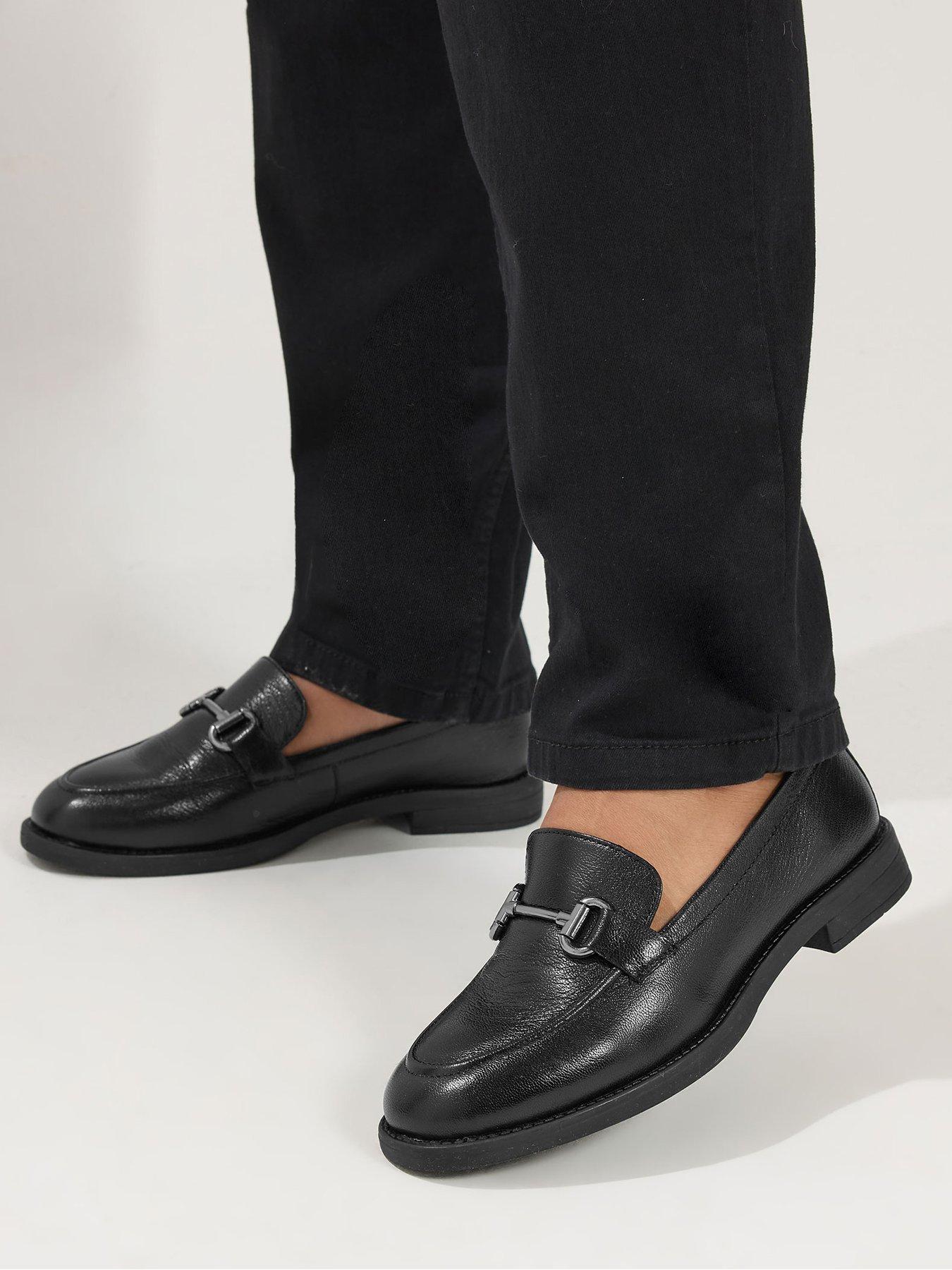 Image 4 of 4 of Yours Extra Wide Fit Metal Trim Loafers - Black