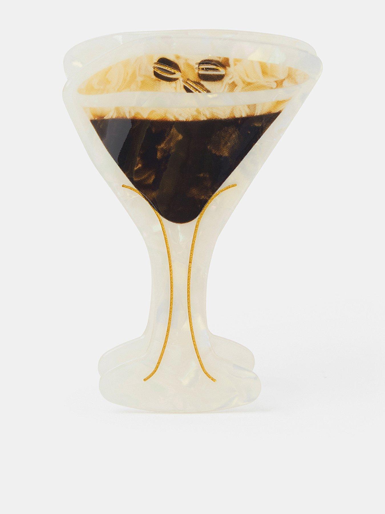 Accessorize Espresso Martini Cocktail Claw Hair Clip - Brown