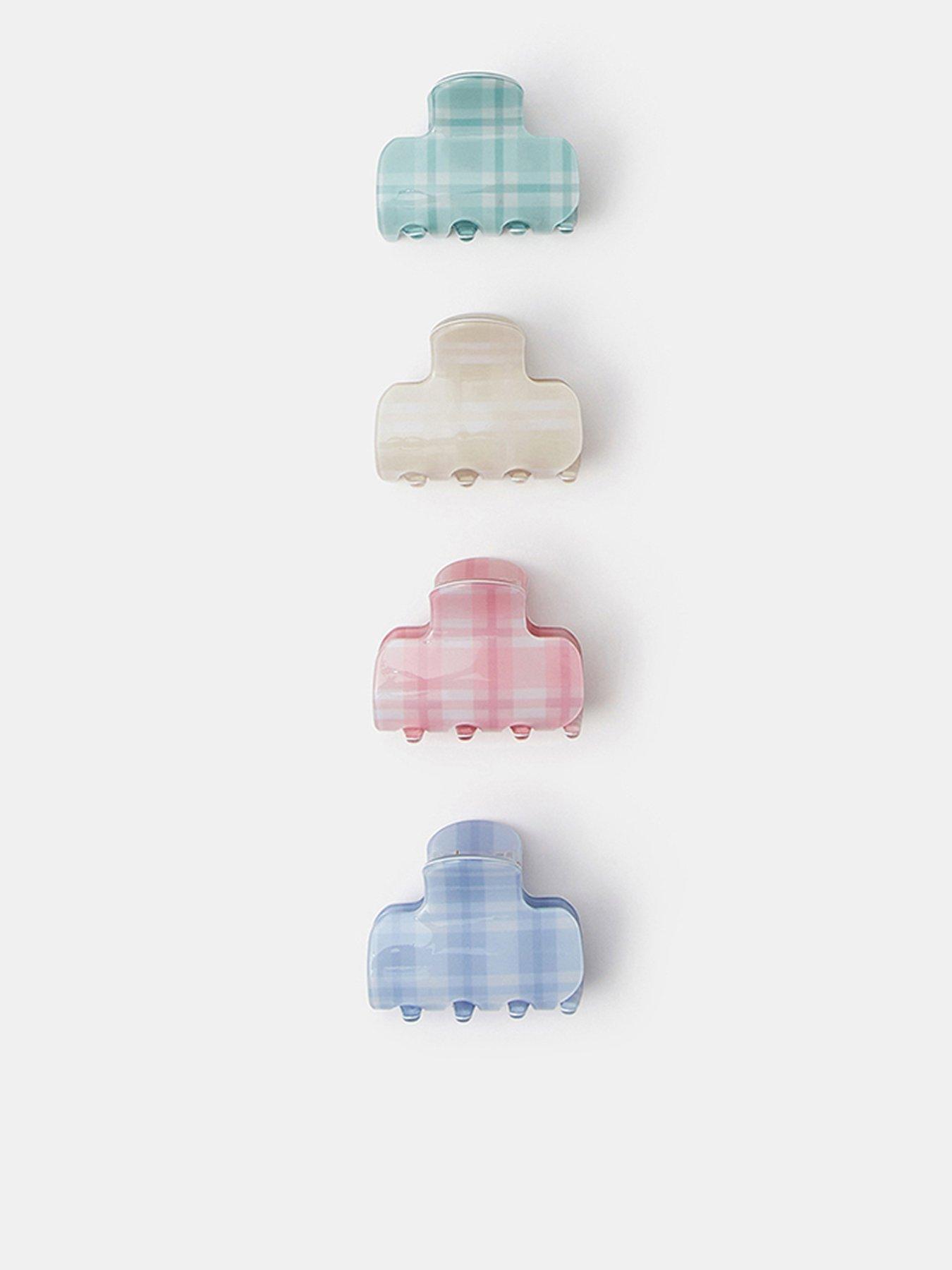 Accessorize 4 Pack Small Check Claw Clips - Multi