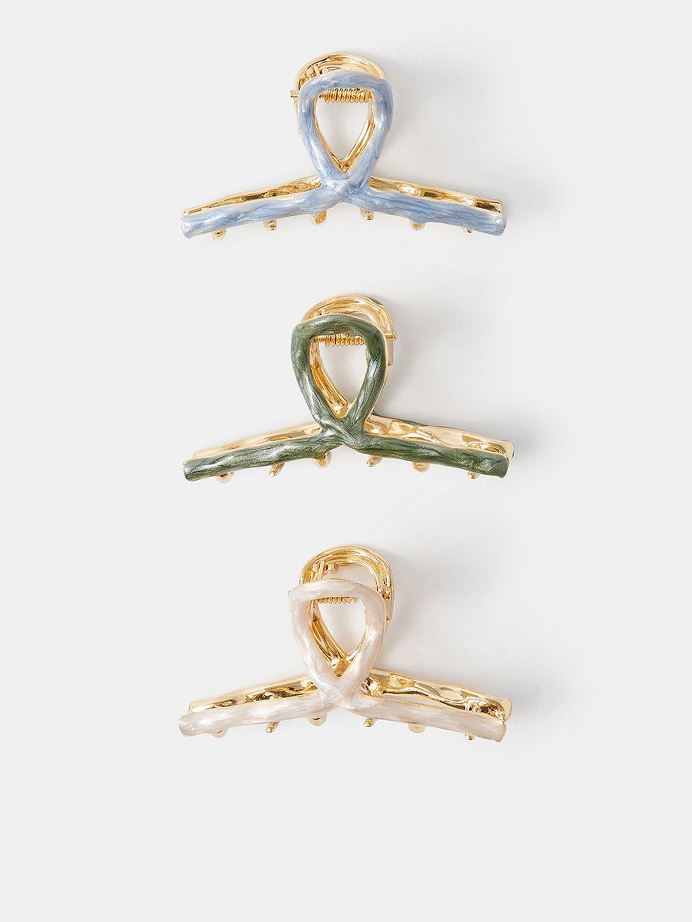 Image 1 of 2 of Accessorize 3 X Enamel Twist Claw Clip