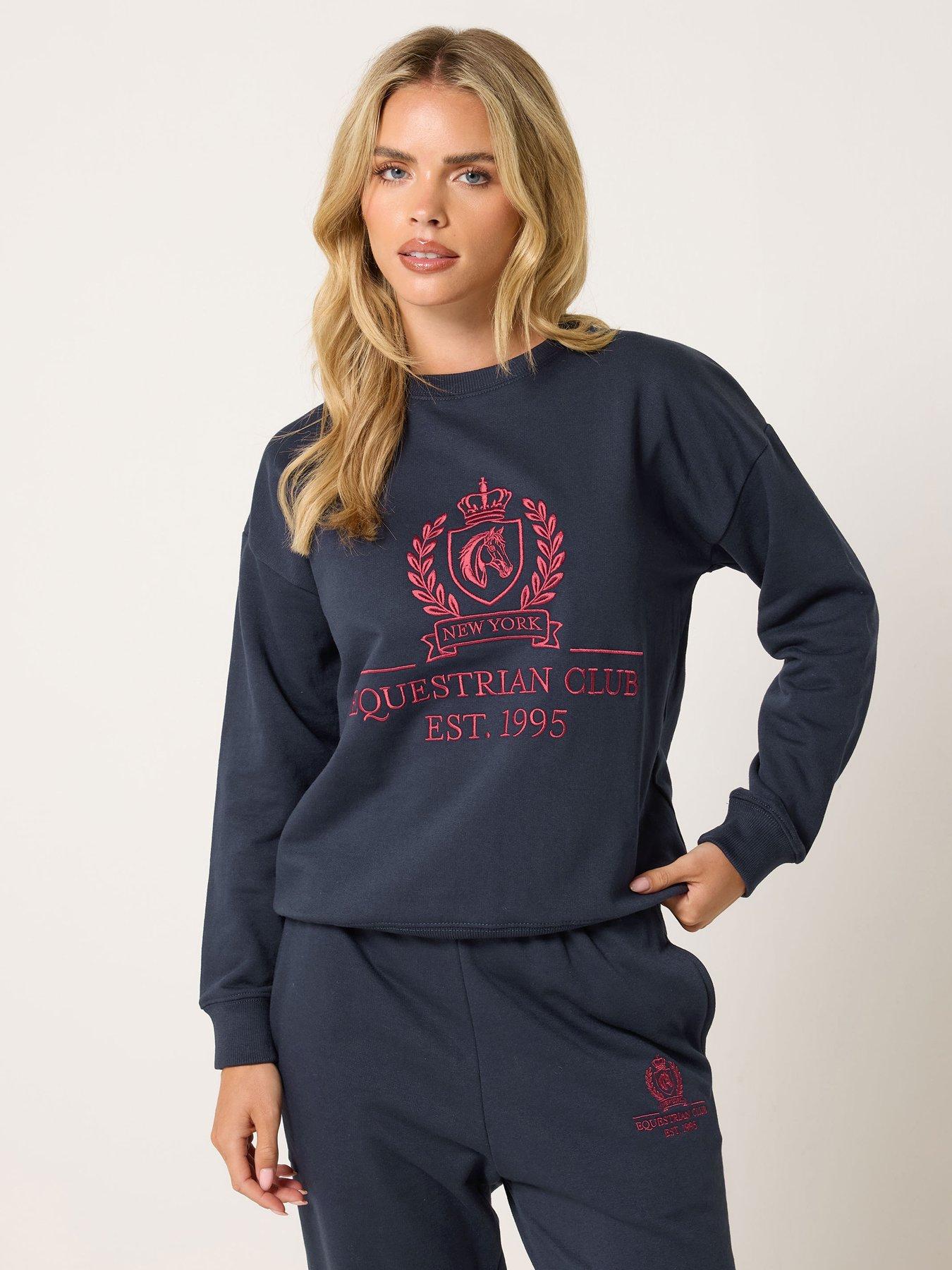 PixieGirl Petite Equestrian Sweatshirt - Navy Blue