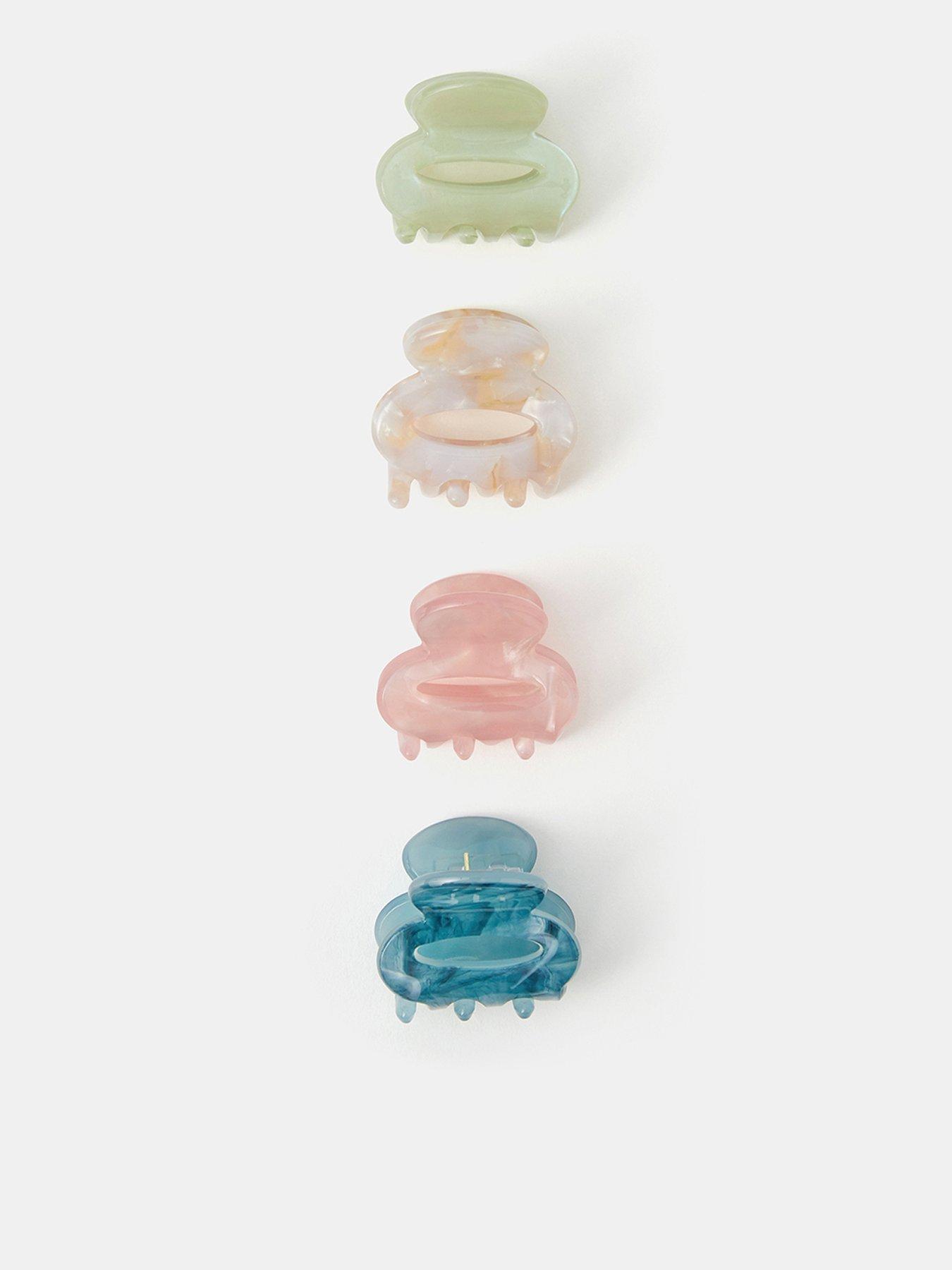 Image 1 of 2 of Accessorize Mini Oval Resin Claw Clip Set 4 Pack - Multi