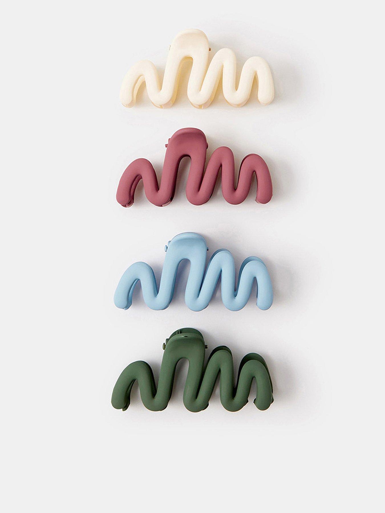 Image 1 of 2 of Accessorize Mini Matte Wiggle Claw Clip Set 4 Pack - Multi