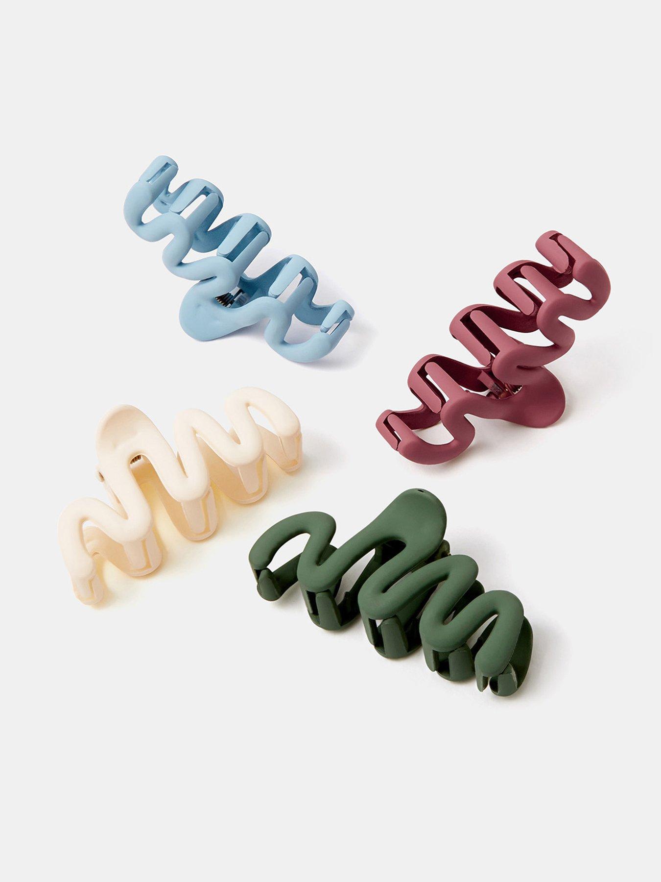 Image 2 of 2 of Accessorize Mini Matte Wiggle Claw Clip Set 4 Pack - Multi