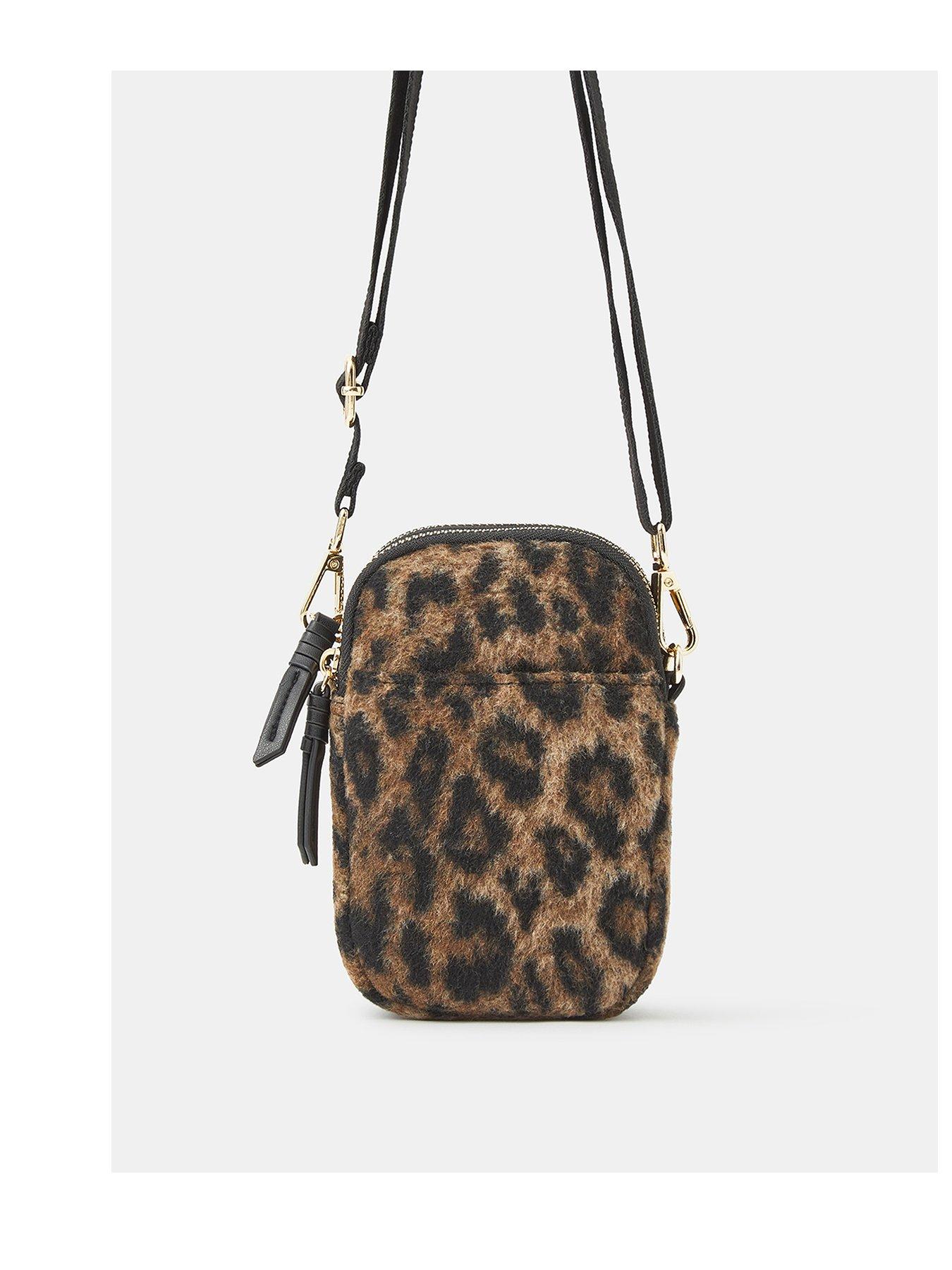 Accessorize Soft Leopard Double Pouch - Brown