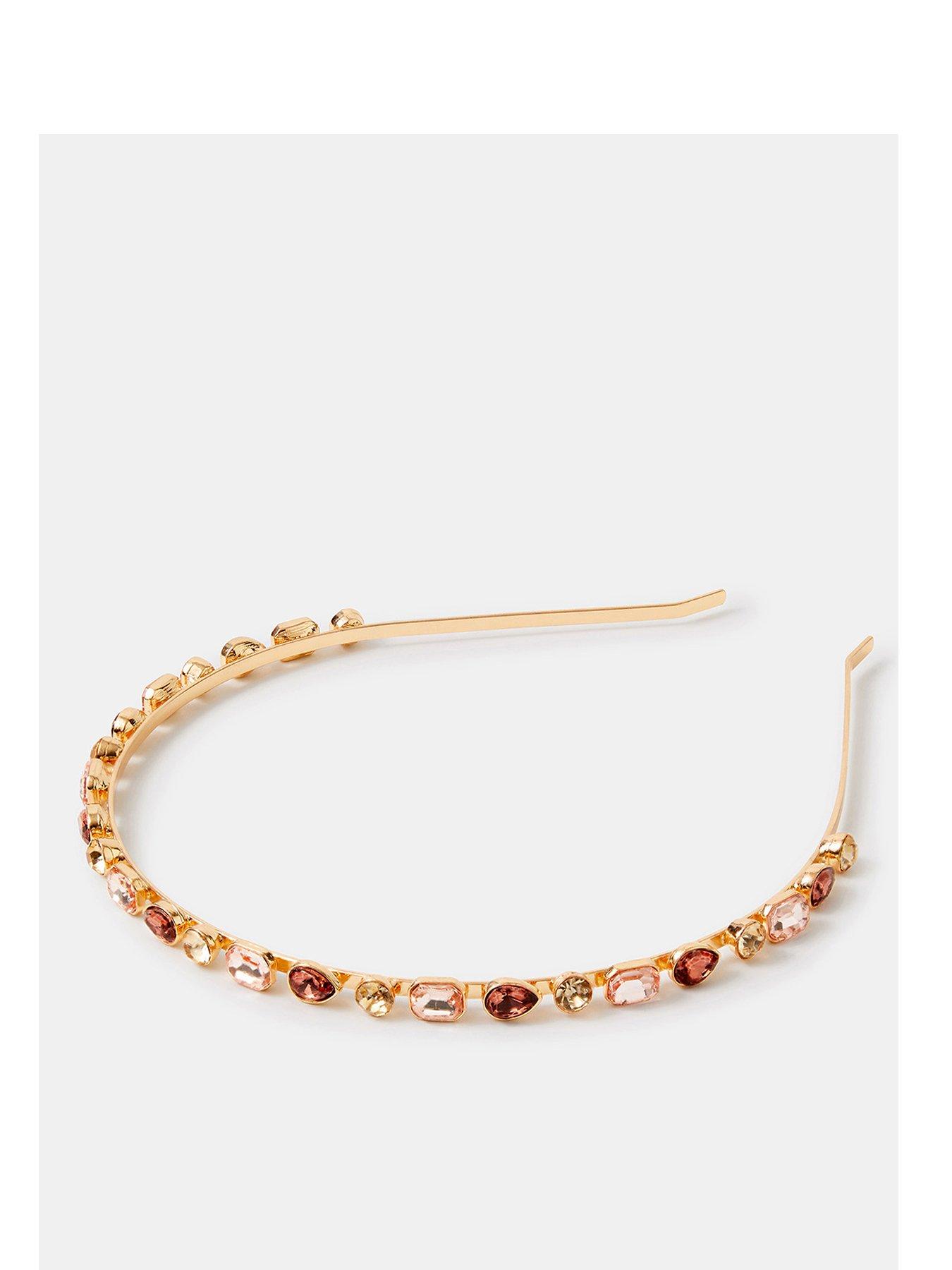 Accessorize Gemstone Embellished Alice Headband - Gold