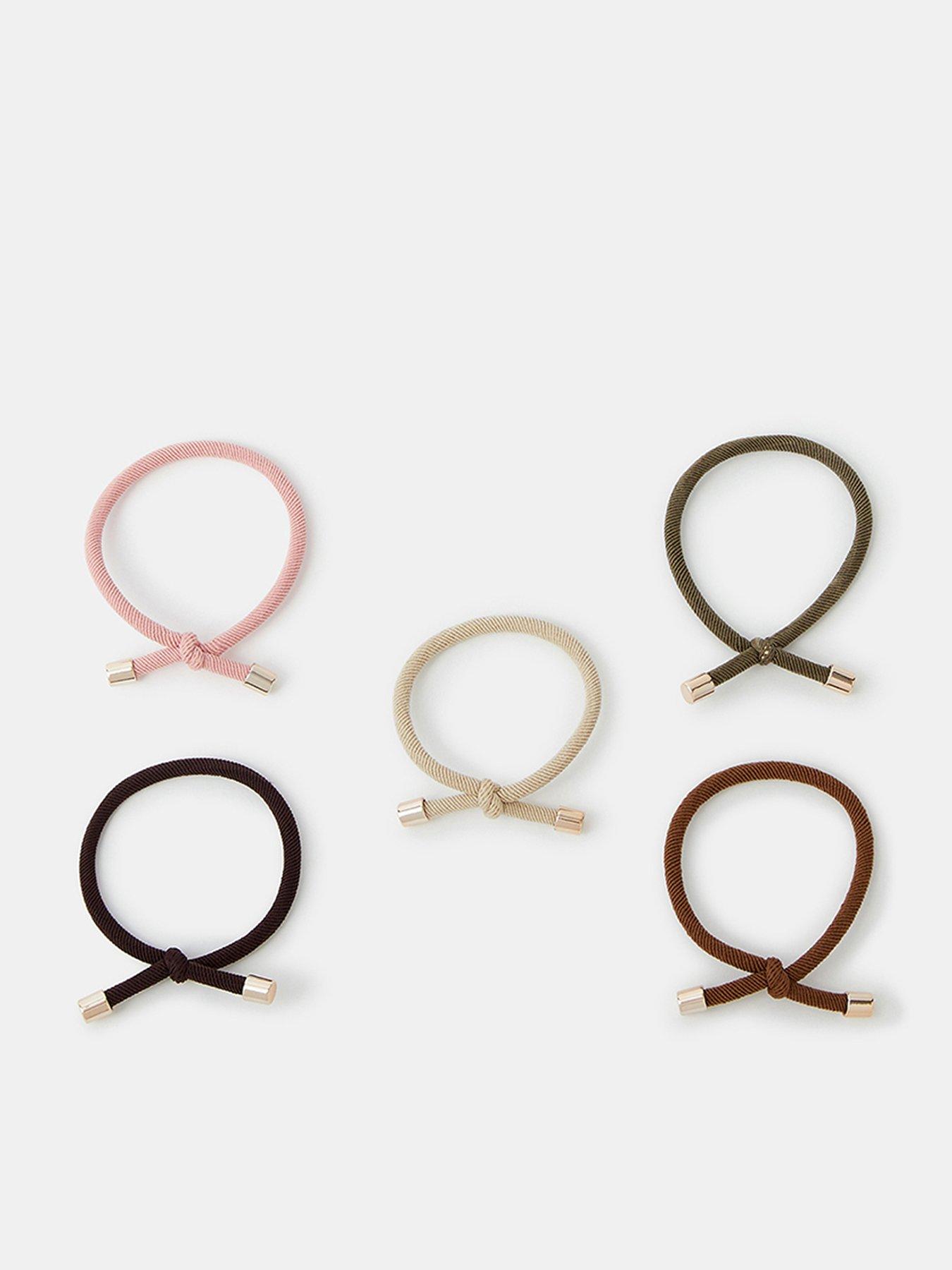 Image 1 of 2 of Accessorize Cord Knot Hair Tie Set 5 Pack - Multi