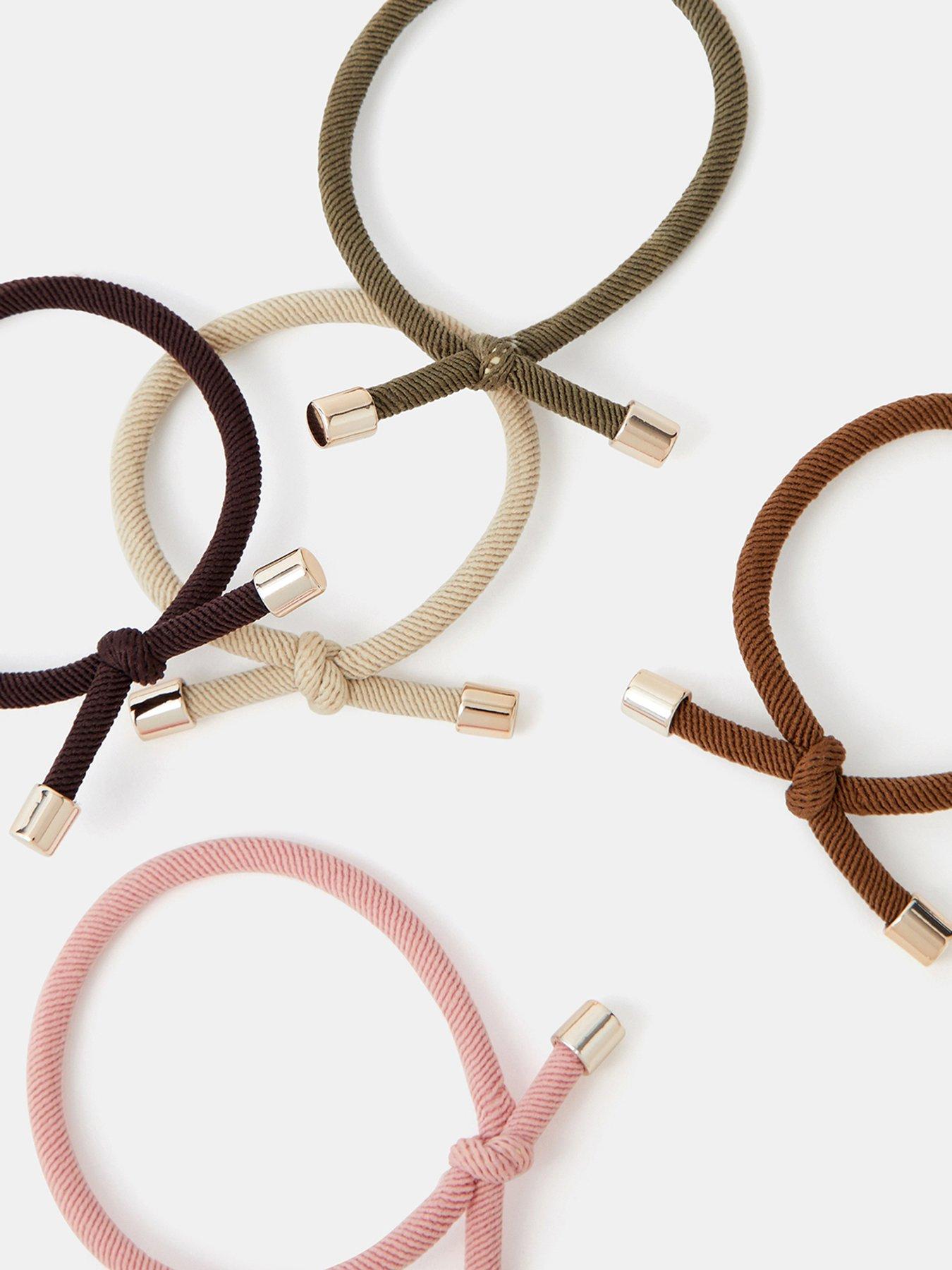 Image 2 of 2 of Accessorize Cord Knot Hair Tie Set 5 Pack - Multi