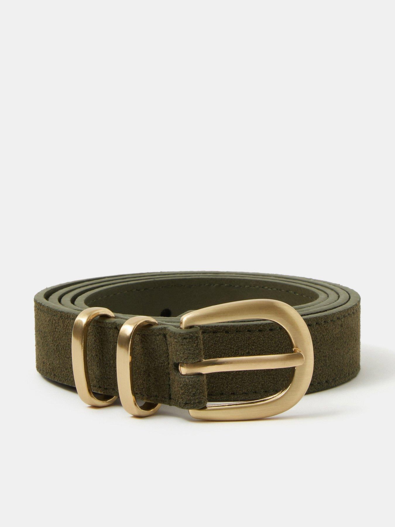 Accessorize Buckle Suede Belt - Green