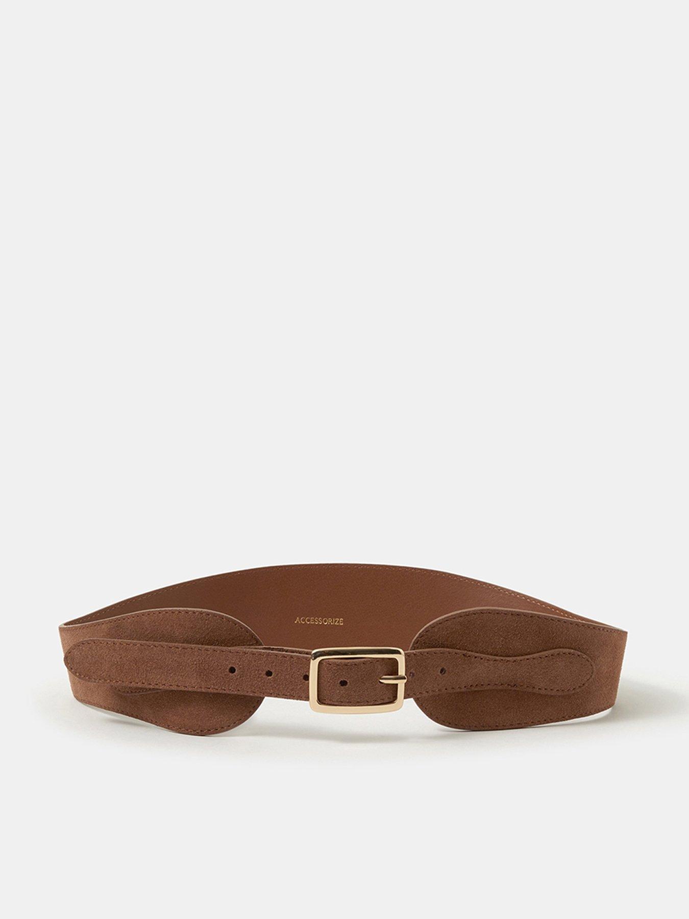Accessorize Suede Waist Belt - Brown