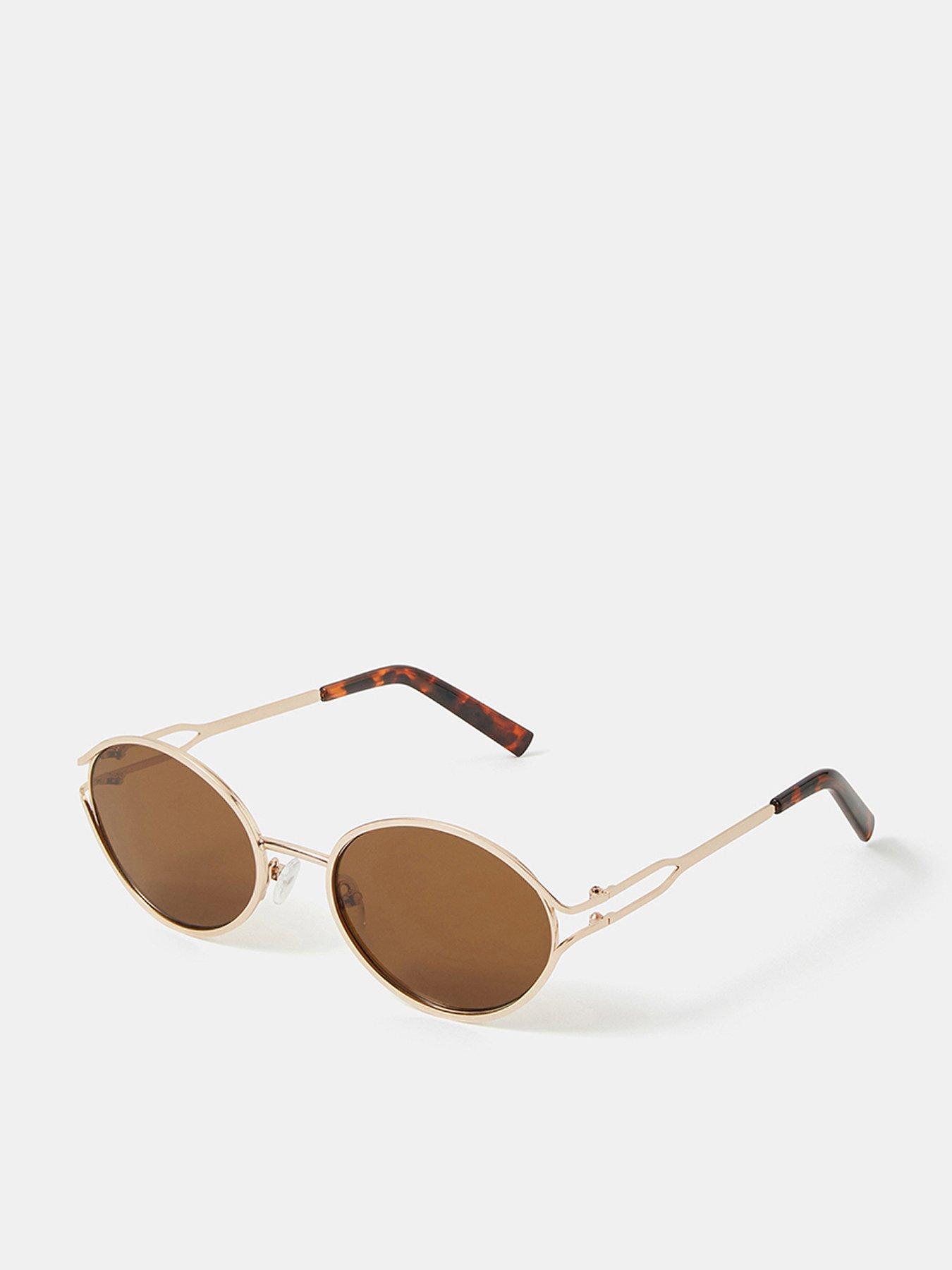 Accessorize Women's Oval Metal Sunglasses with Tinted Lenses - Gold
