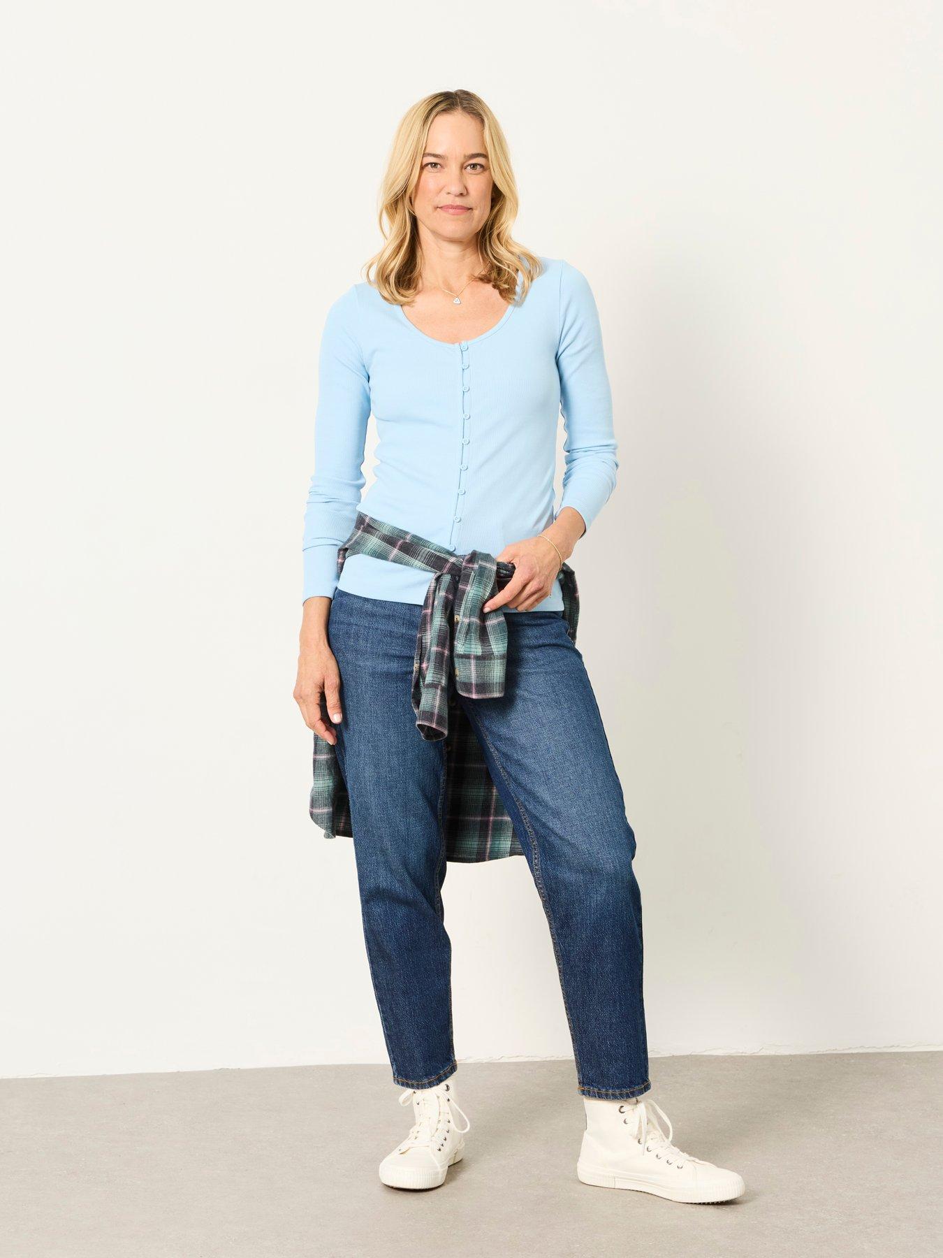 Image 3 of 6 of FatFace Women's Bethan Rib Long Sleeve Top - Blue