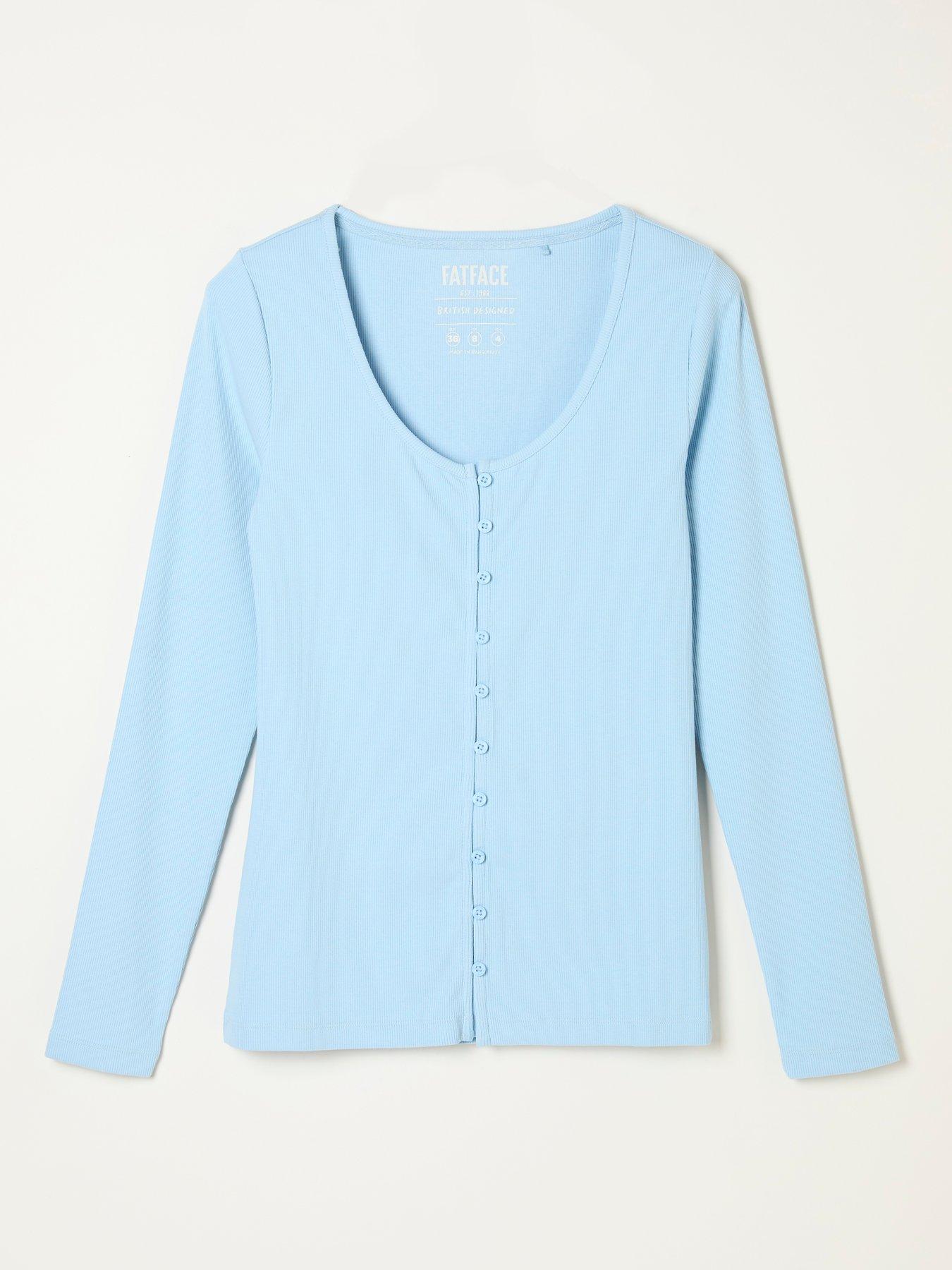 Image 6 of 6 of FatFace Women's Bethan Rib Long Sleeve Top - Blue
