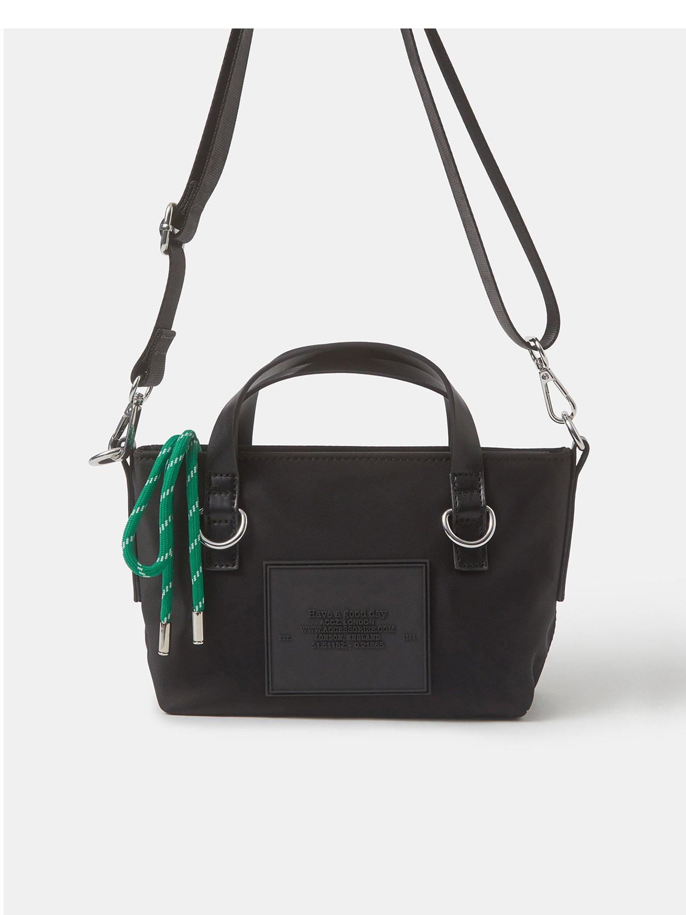 Image 1 of 5 of Accessorize Mini Nylon Cross Body Bag - Black