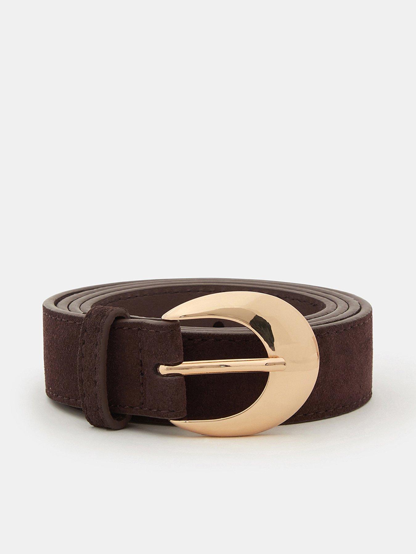 Image 1 of 2 of Monsoon Suede Belt - Brown