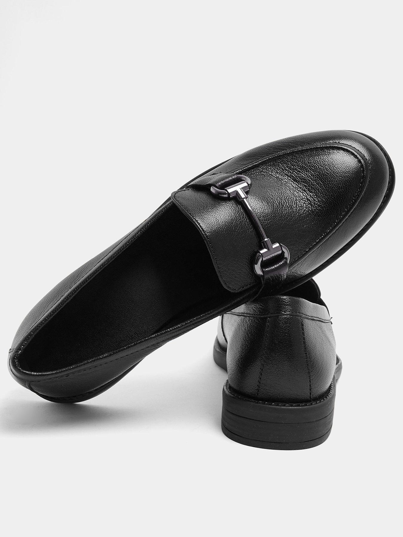 Image 3 of 4 of Yours Wide Fit Metal Trim Loafers - Black