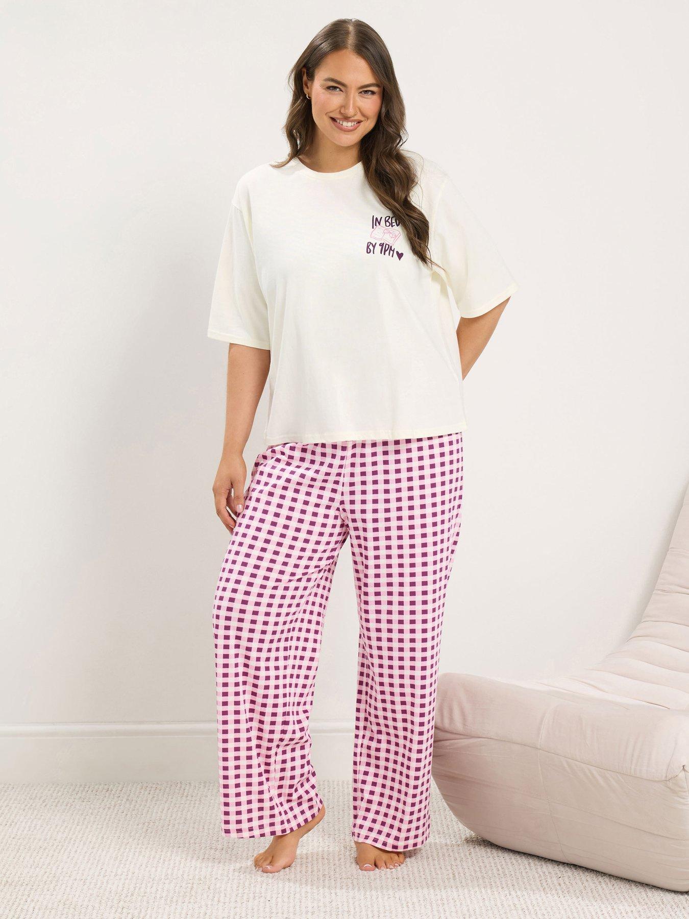 Yours YOURS Curve 'In Bed By 9PM' Pyjama Set - Cream